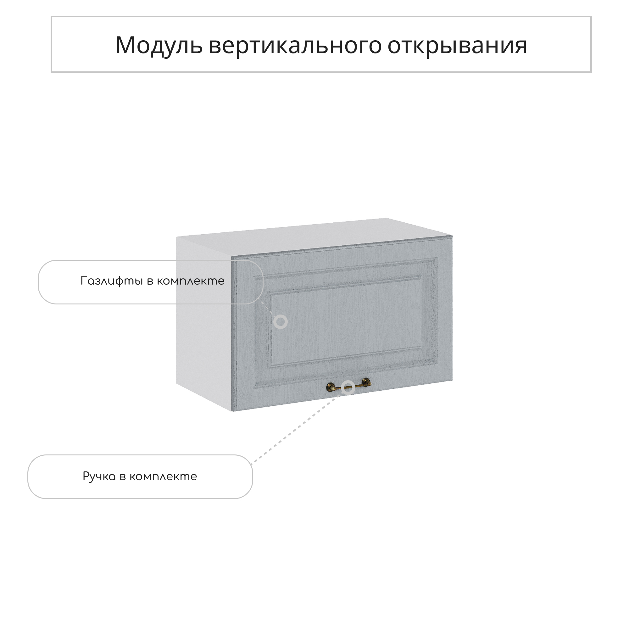 Изображение товара Навесной шкаф горизонтальный Сурская мебель Ницца Дуб серый 60x35.8x31.8 см цвет серый МДФ