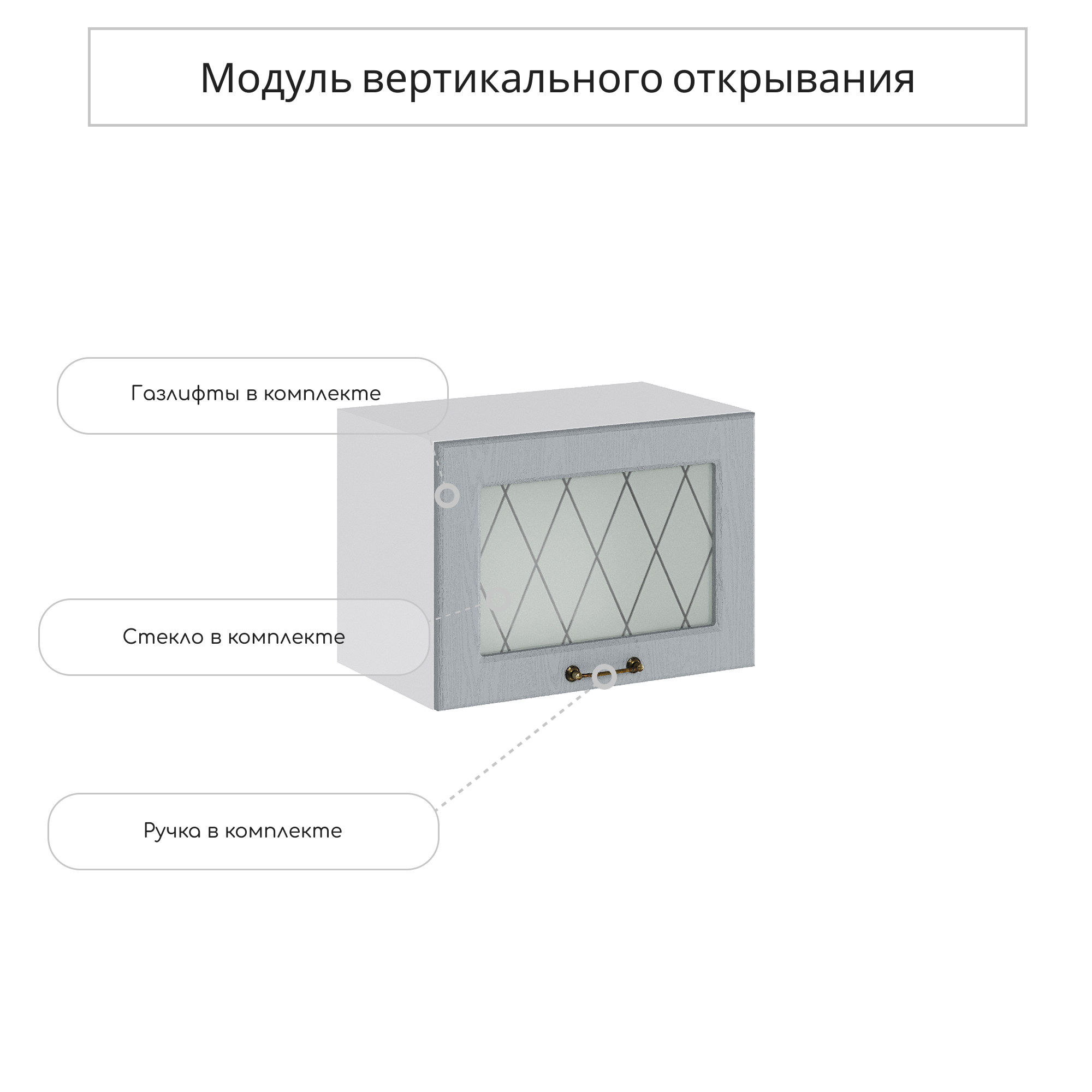 Изображение товара Навесной шкаф Ницца со стеклом от СУРСКОЙ МЕБЕЛИ