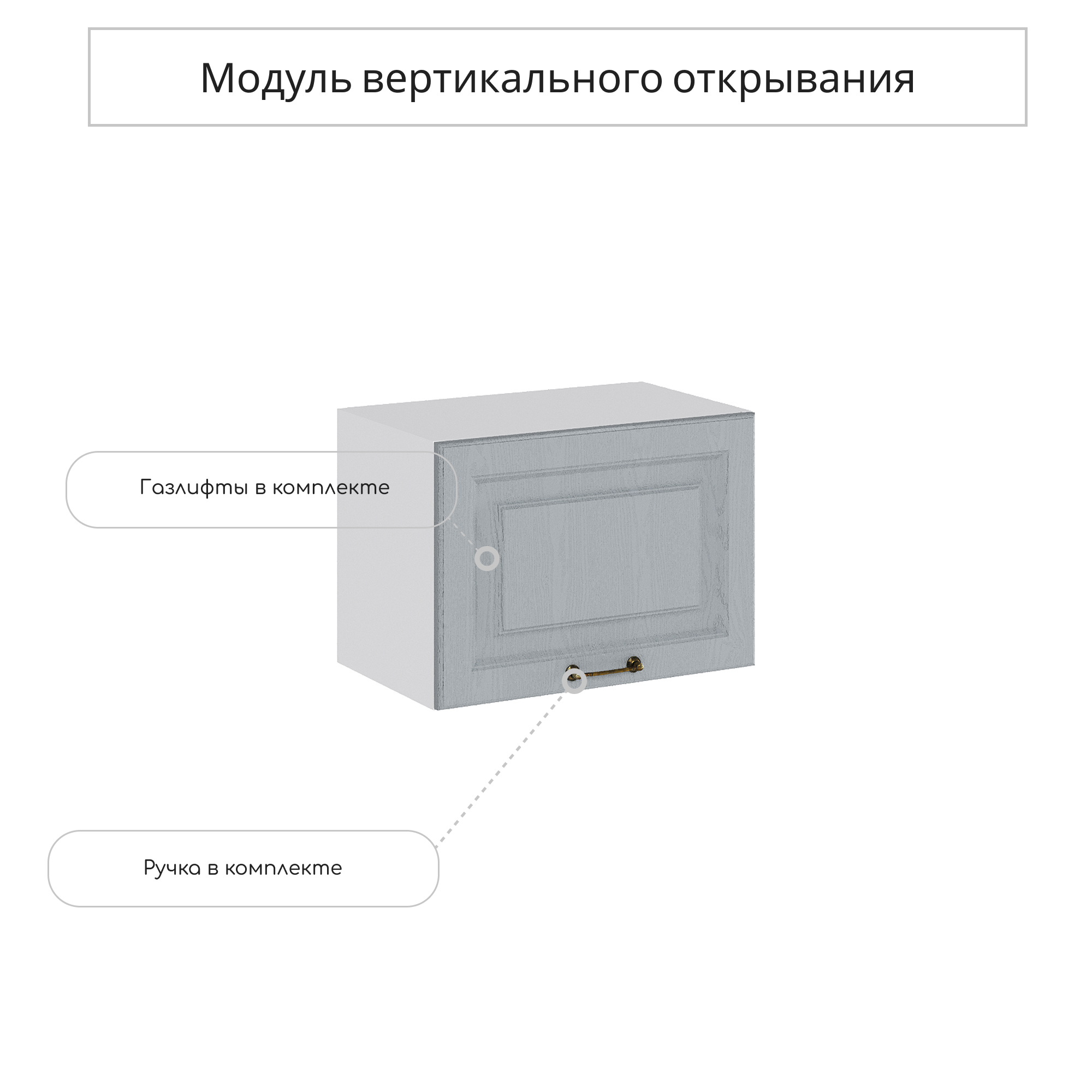 Изображение товара Навесной шкаф горизонтальный Сурская мебель Ницца Дуб серый 50x35.8x31.8 см цвет серый МДФ