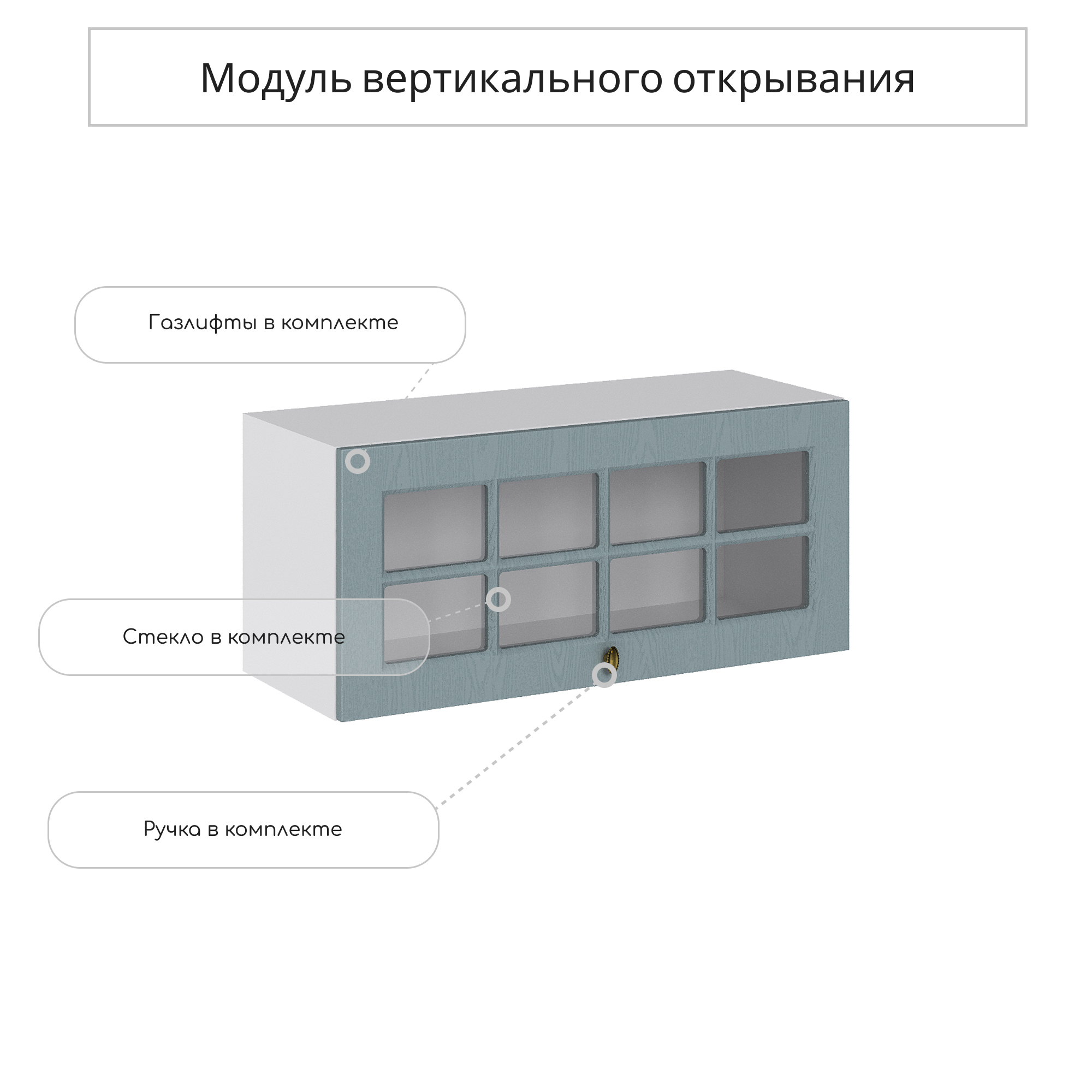 Изображение товара Навесной шкаф со стеклом Прованс 80x35.8 см Сурская мебель