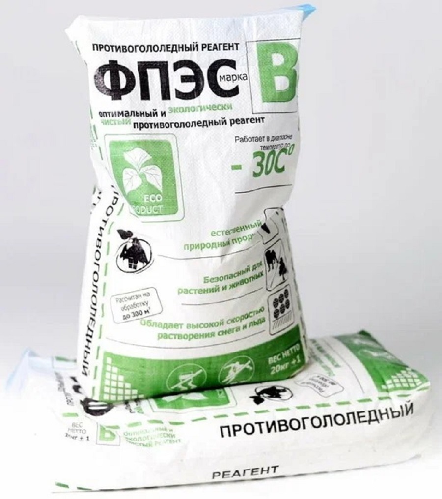Изображение товара Противогололедный реагент ФПЭС марка Т 25 кг для борьбы с гололедом