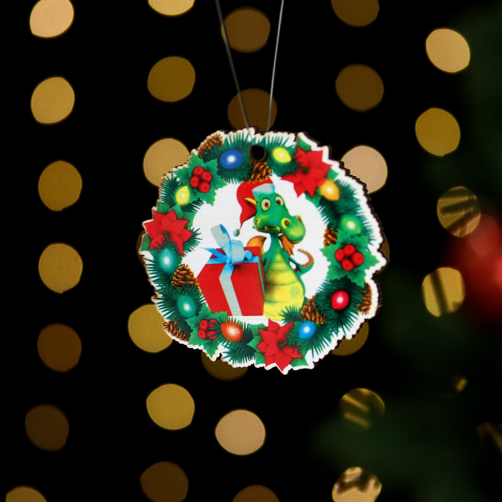 Изображение товара Ёлочная игрушка Дракон с подарком Розноцветный дерево 9946007