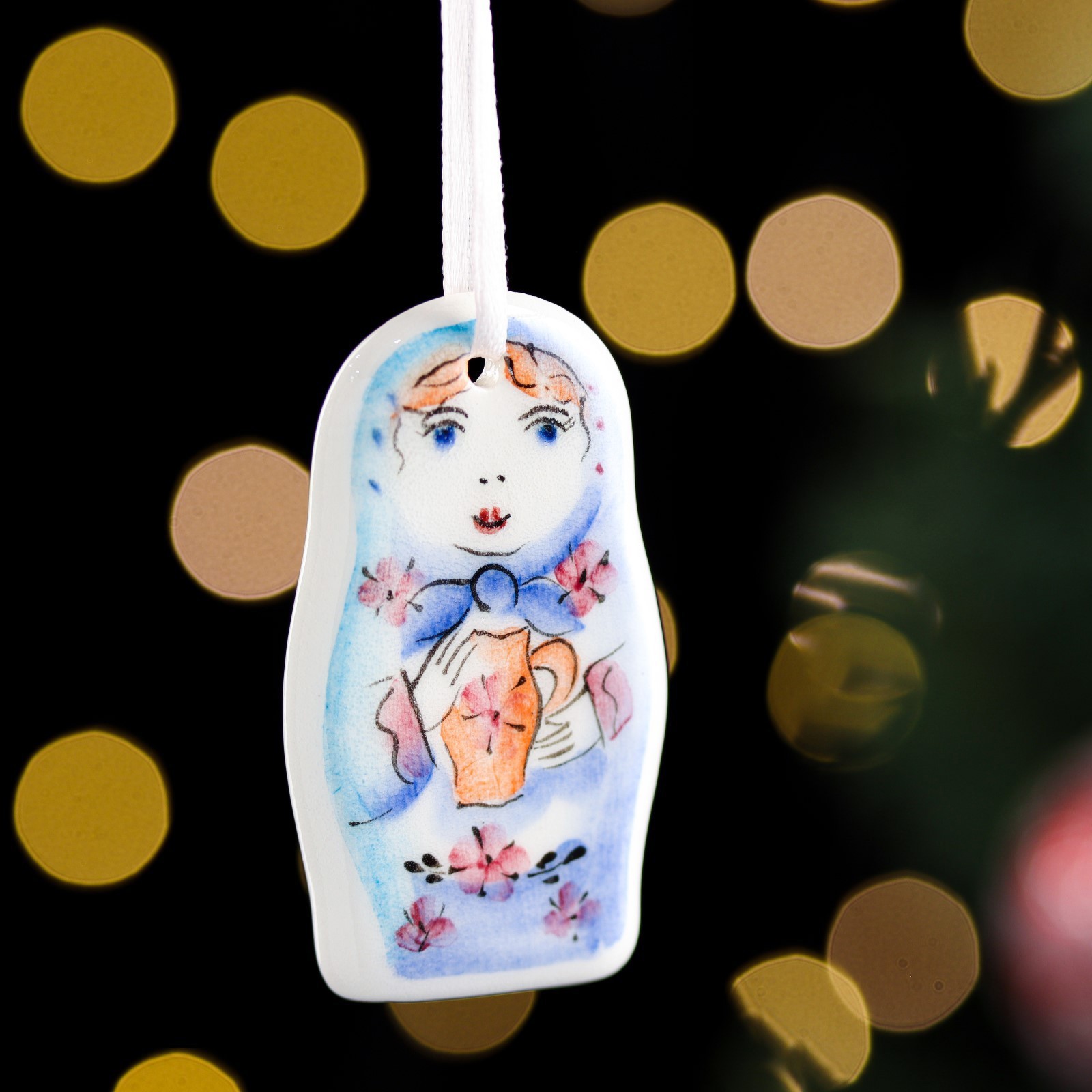 Изображение товара Елочная игрушка Матрешка Simaland 9828632 белый