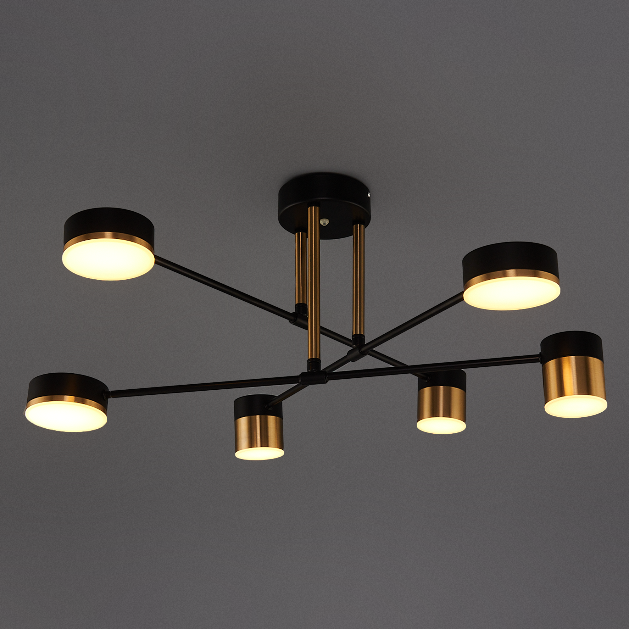 Изображение товара Люстра потолочная светодиодная Escada 10244/6LED с пультом управления, 8 м², регулируемый белый свет, цвет черный