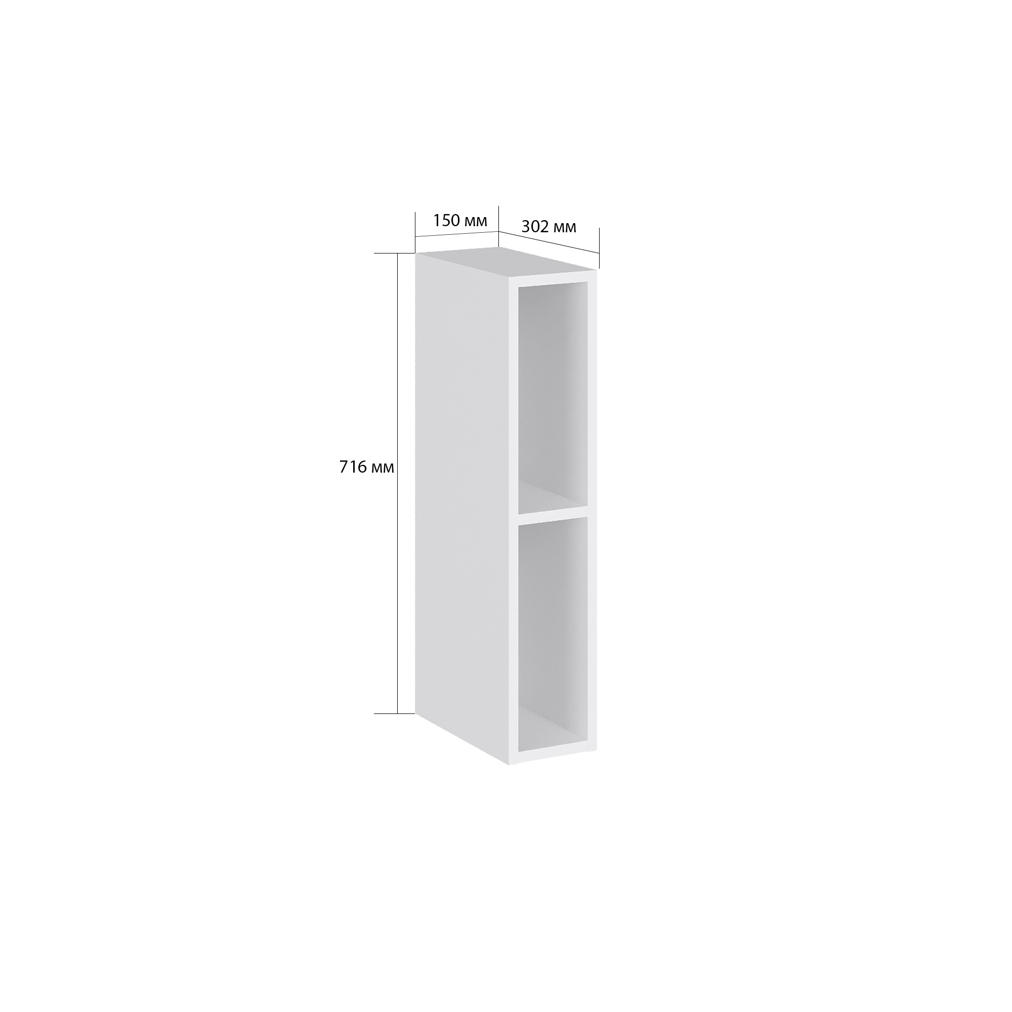 Изображение товара Навесной шкаф Сурская мебель Глетчер Айленд 15x71.6x30.2 см цвет белый ЛДСП