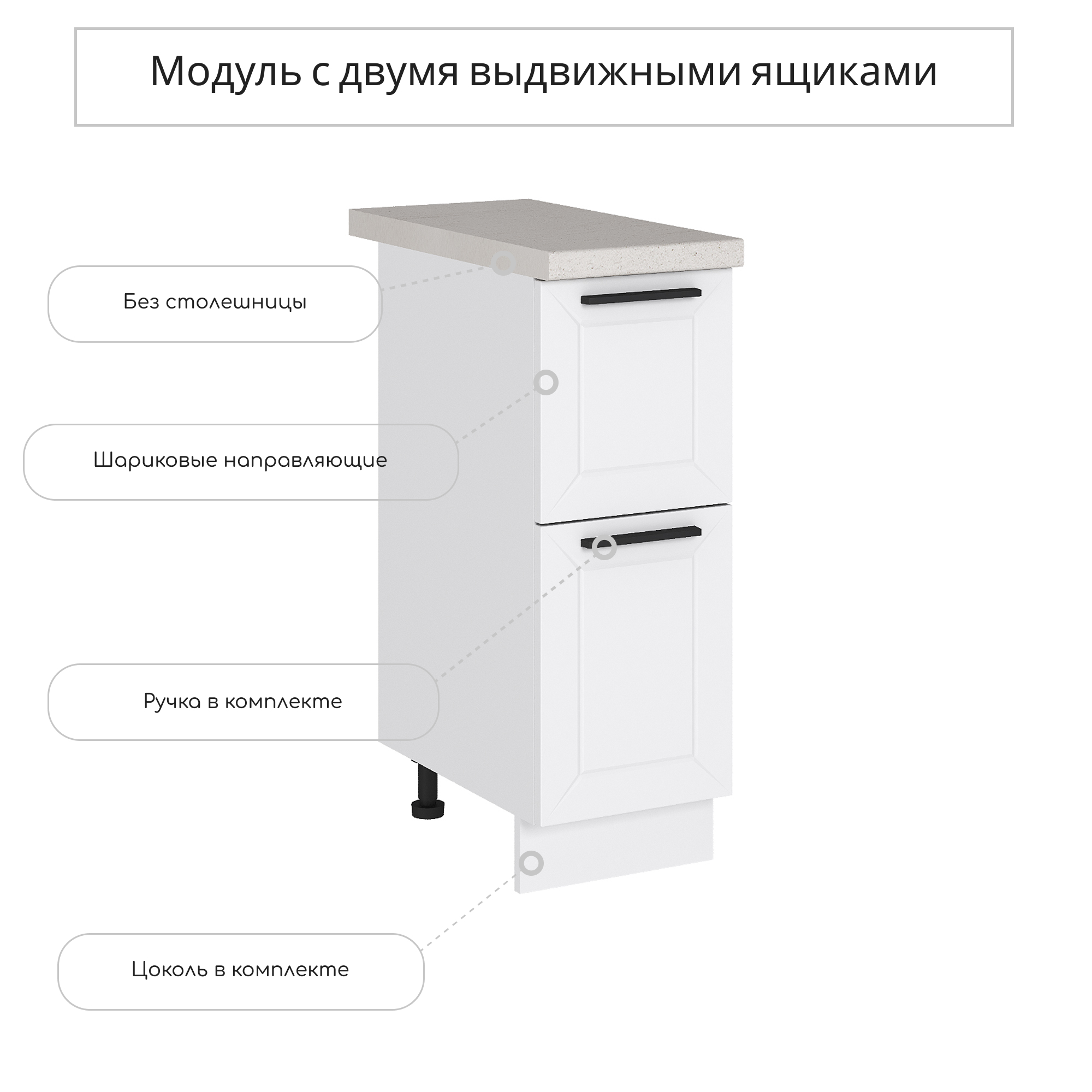 Изображение товара Напольный шкаф Сурская мебель Айленд 30x81.6x47.8 см ЛДСП цвет белый