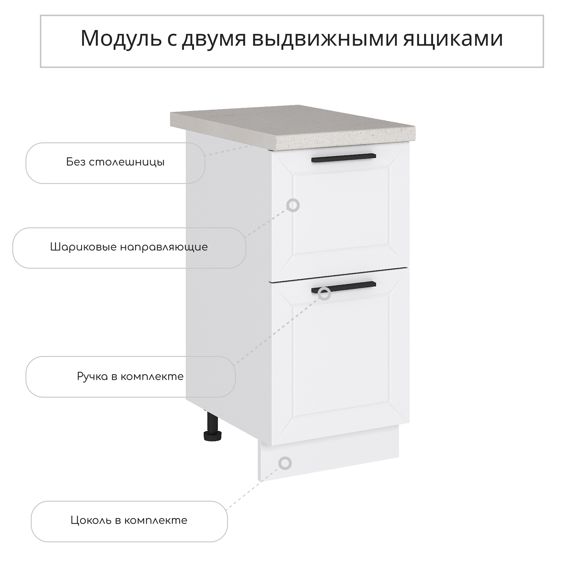 Изображение товара Напольный шкаф Сурская мебель Айленд 40x81.6x47.8 см ЛДСП цвет белый