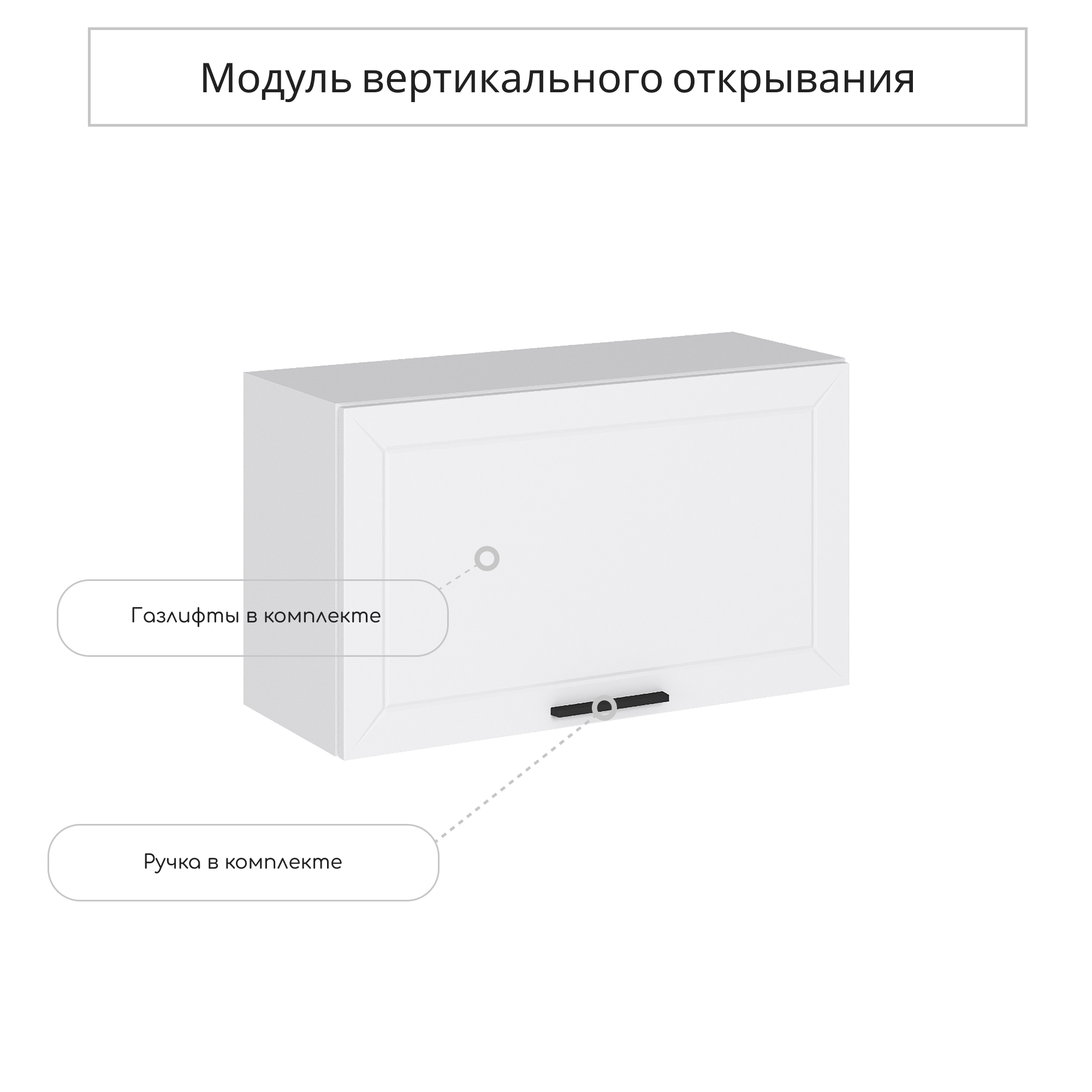 Изображение товара Навесной шкаф горизонтальный Глетчер 80x46x31.8 см МДФ белый Россия