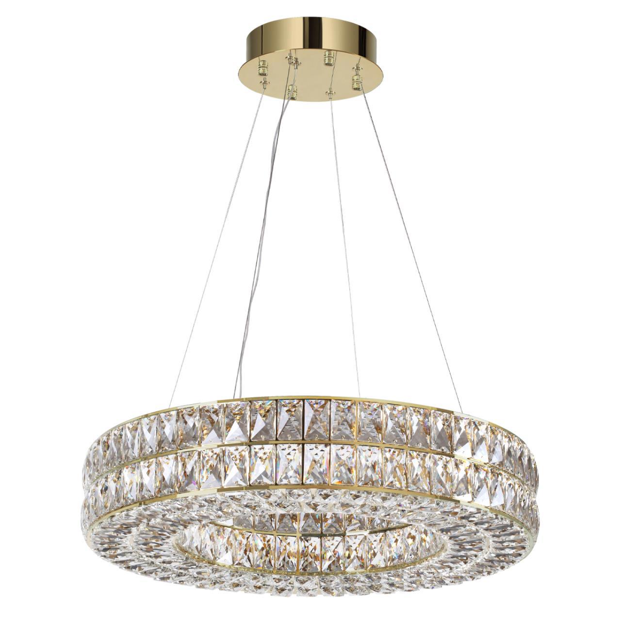 Изображение товара Люстра подвесная светодиодная Сонекс 1030152/l 14 м² с хрусталем золотой отделкой