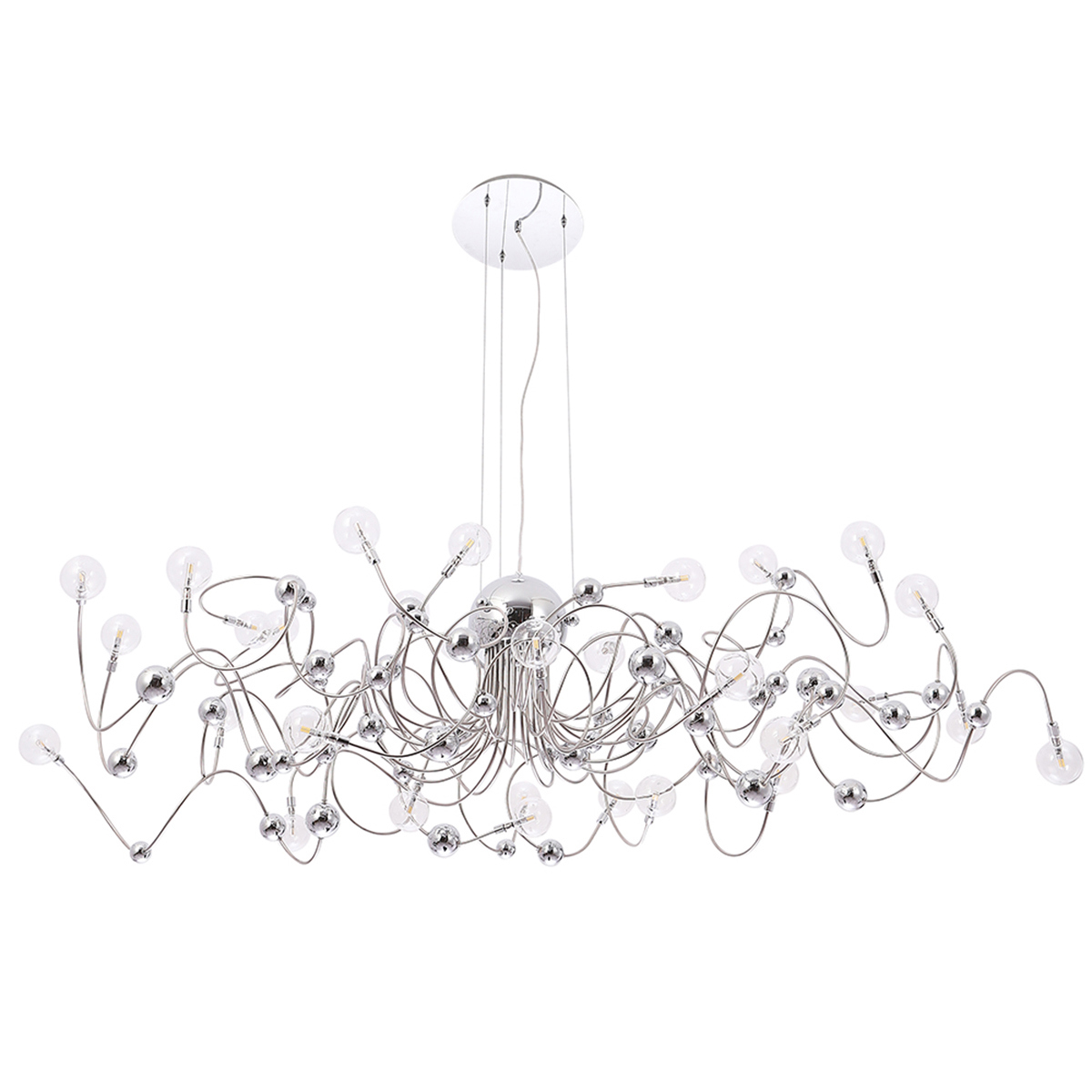 Изображение товара Люстра подвесная светодиодная Crystal lux 2440/330 для интерьера 60 м² серый серебристый