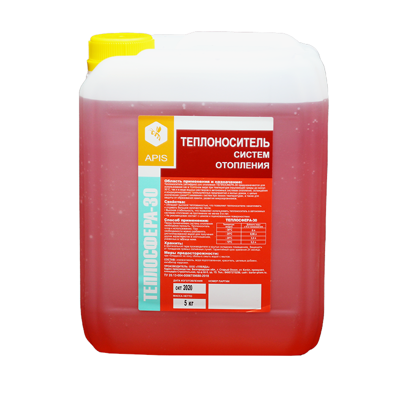 Изображение товара Теплоноситель Apis Теплосфера -30°C 3 кг этиленгликоль для отопления и кондиционирования