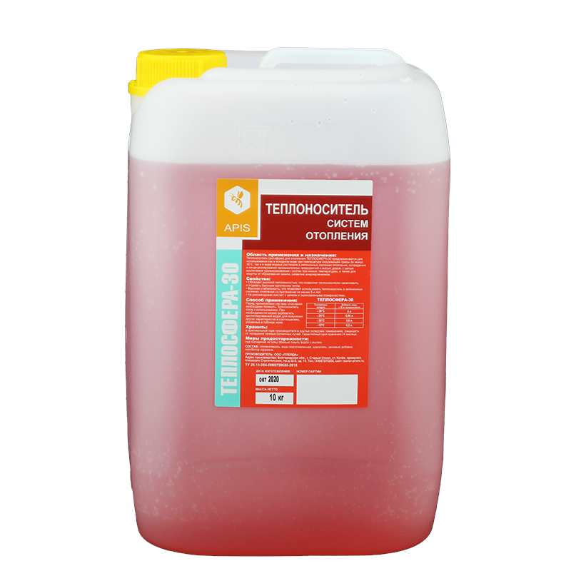 Изображение товара Теплоноситель Apis Теплосфера -30°C 10 кг этиленгликоль для систем отопления и кондиционирования