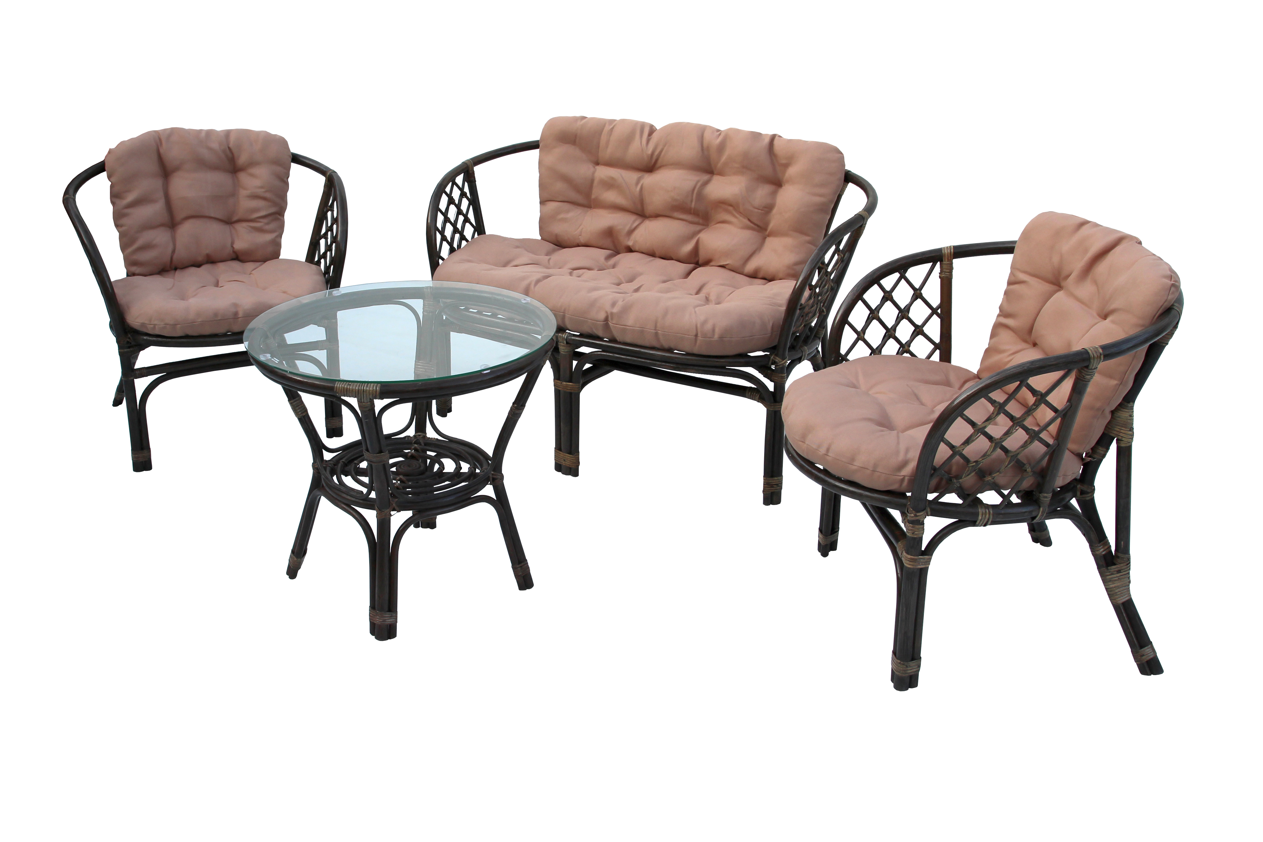 Изображение товара Набор мебели Багамы CV-B01C из натурального ротанга с подушками для веранды и террасы