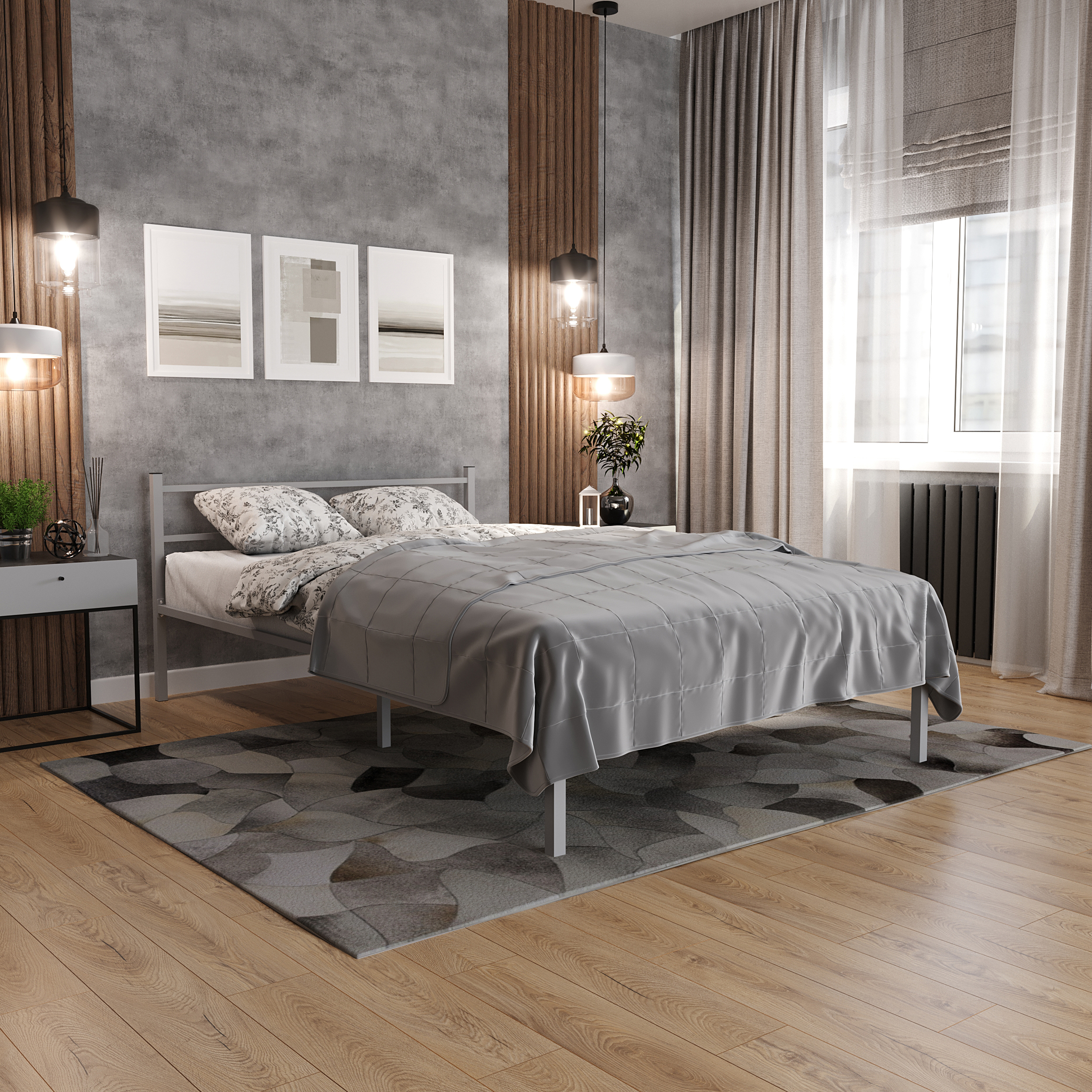 Изображение товара Кровать Woodville Фади 120x200 см металл цвет серый