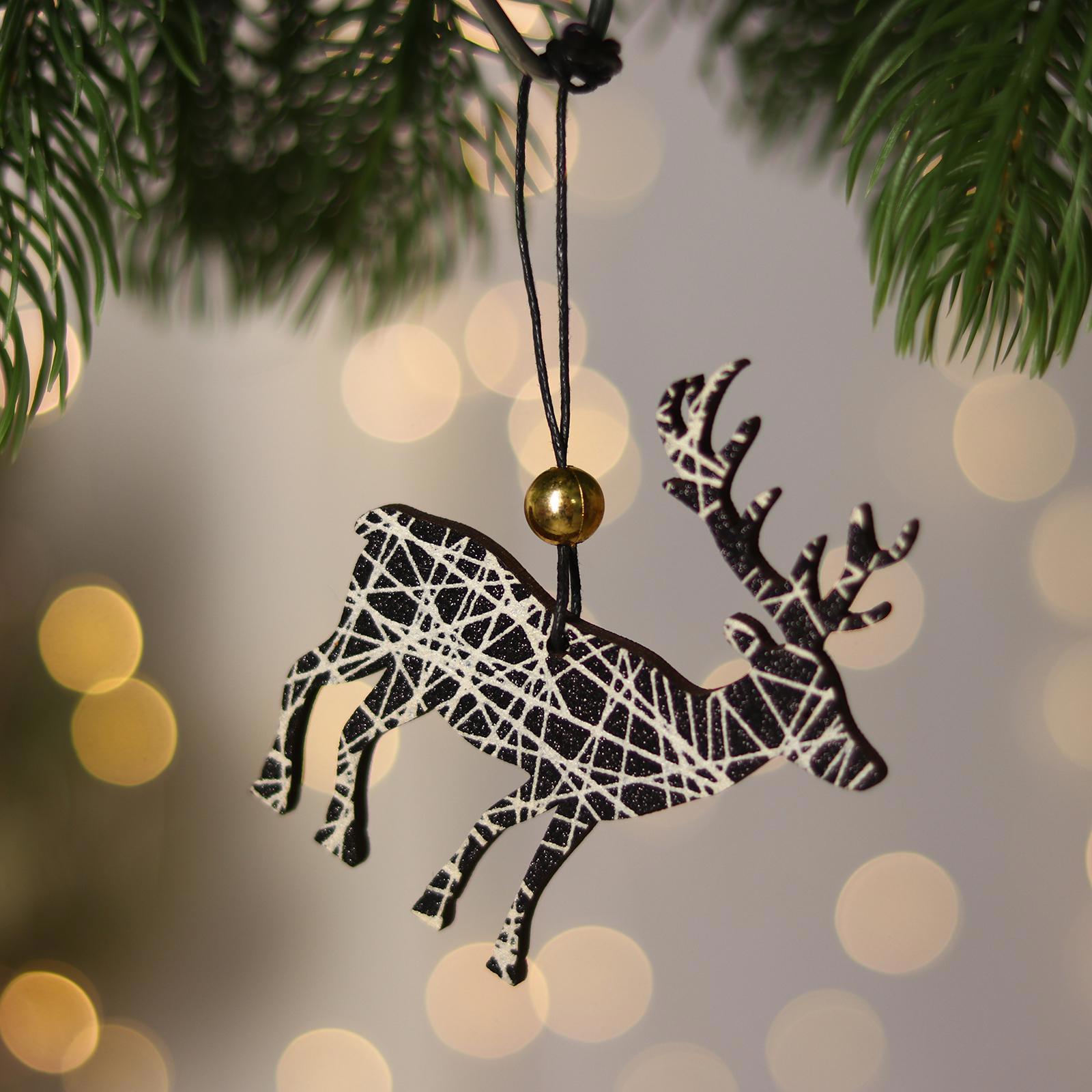 Изображение товара Елочная игрушка Олень Лесная мастерская 6249781 7 см x 7 см жёлтый/золотой