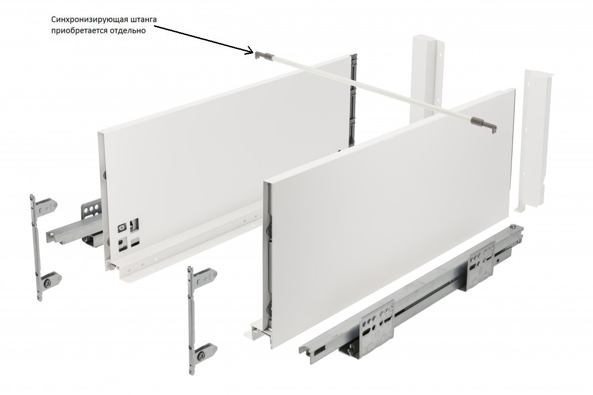 Изображение товара Система выдвижения GTV Axis Pro push to open L-400 мм высокий H-200 мм цвет белый