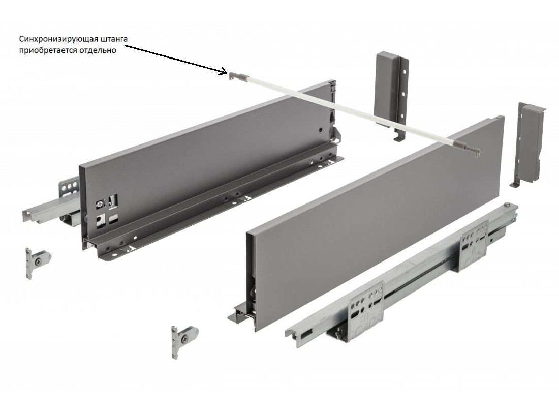 Изображение товара Система выдвижения GTV Axis Pro push to open 500 мм антрацит