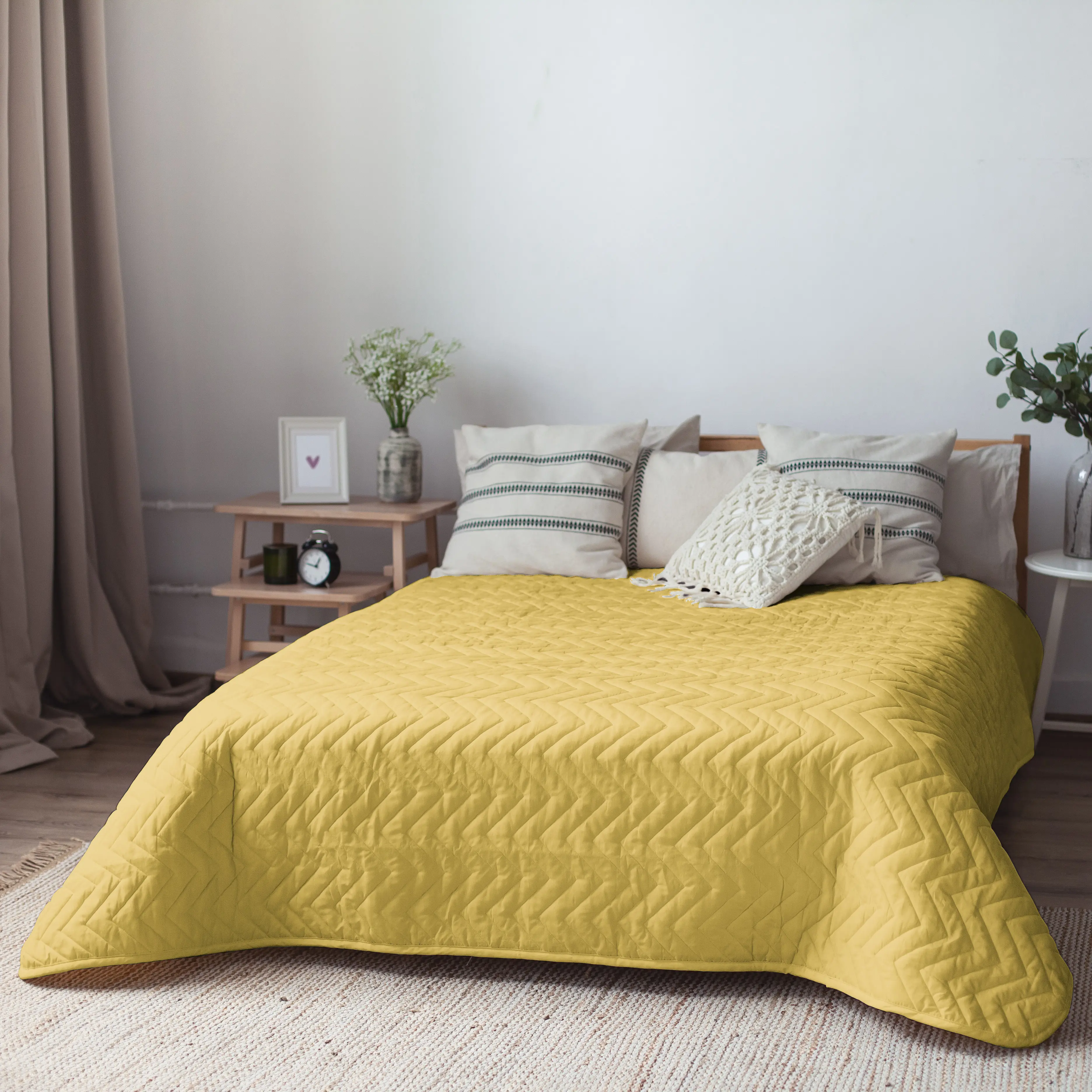 Покрывало Nicolosi 240x200 см микрофибра цвет желтые - 5
