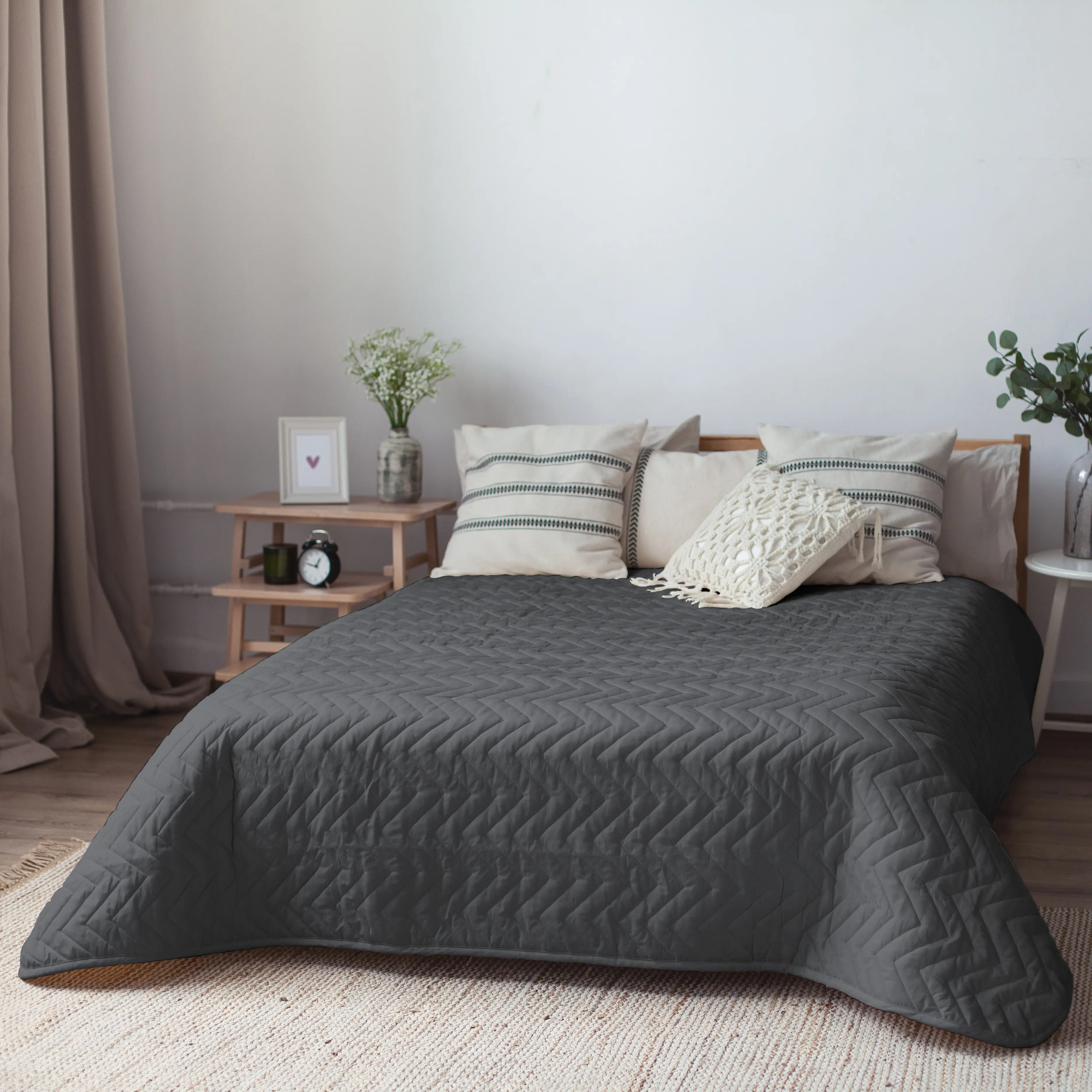 Покрывало Nicolosi 240x200 см микрофибра цвет графит - 5