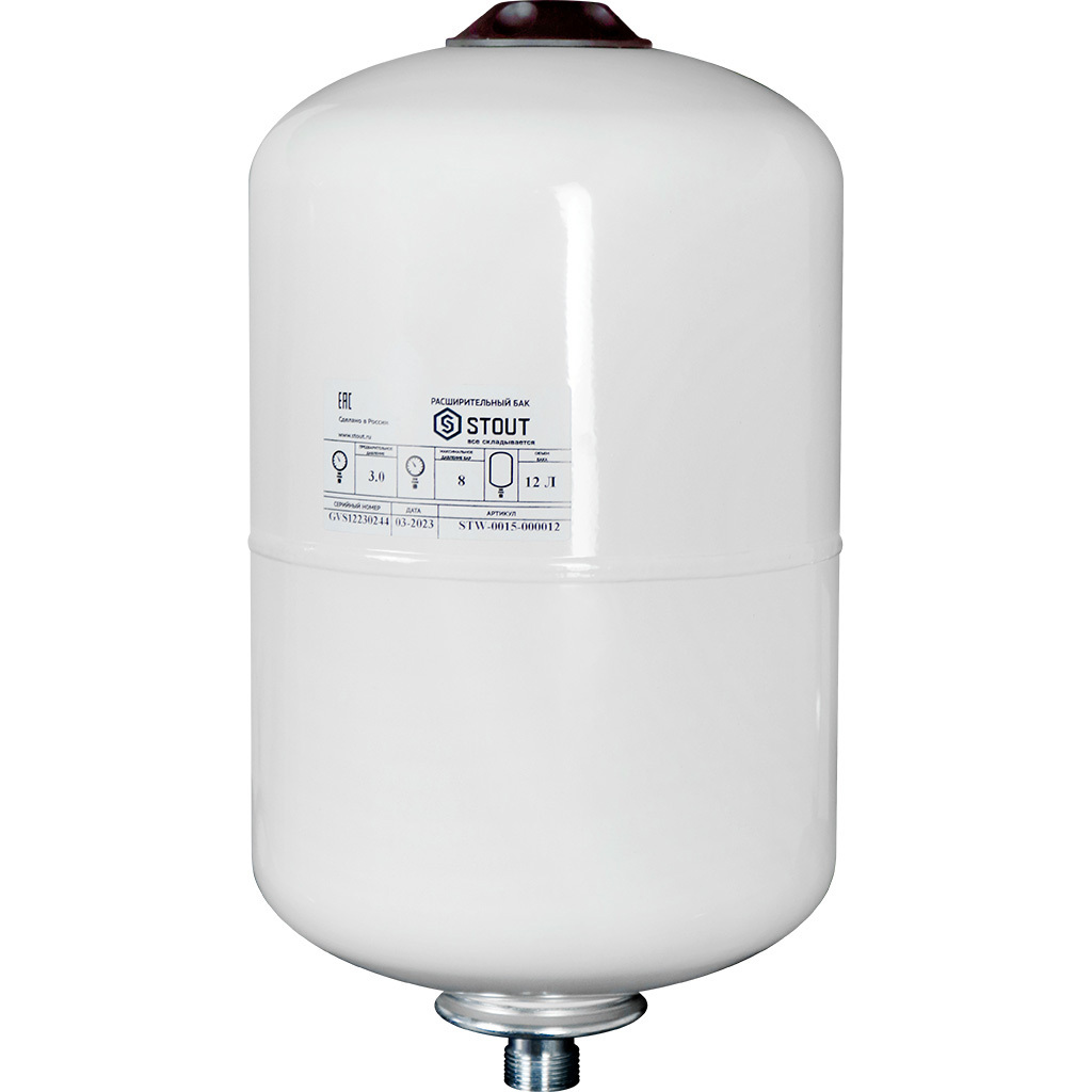 Изображение товара Расширительный бак для ГВС 12 л Stout 3/4" белый