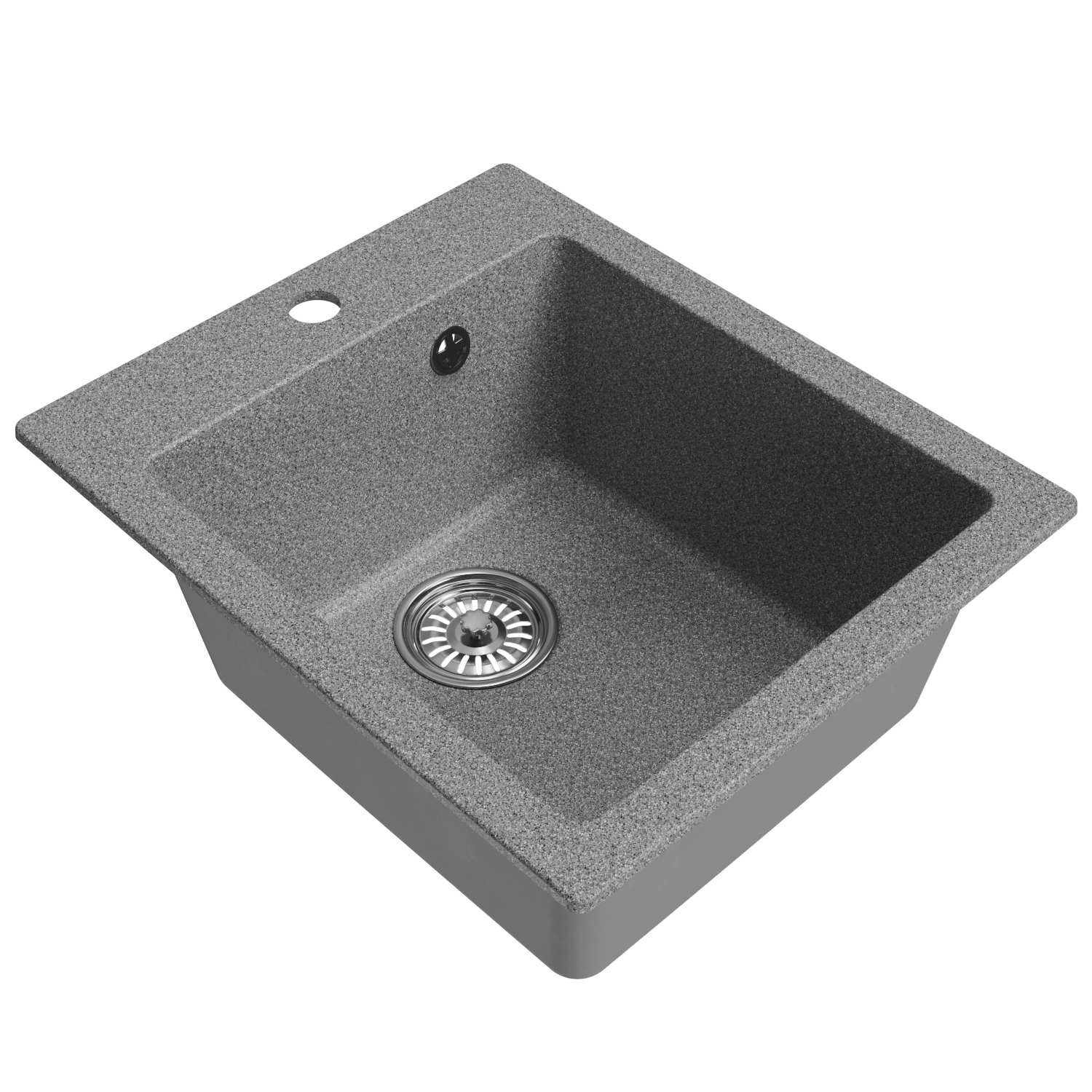 Изображение товара Врезная кухонная мойка Mixline Ml-gm14 из искусственного мрамора 50x42 см темно-серая