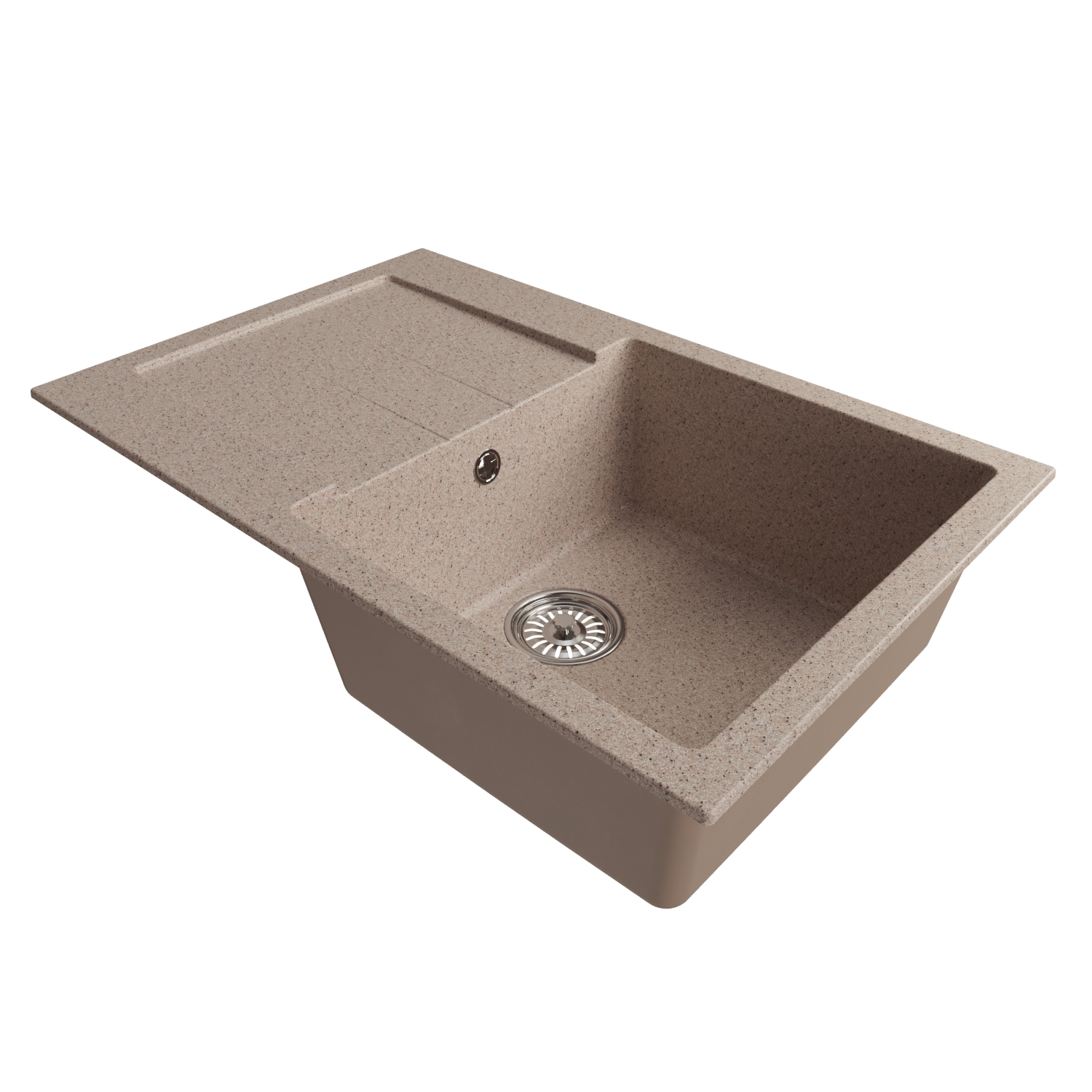 Изображение товара Врезная кухня мойка из искусственного мрамора Mixline Ml-gm31 66x53 см бежевый песочный