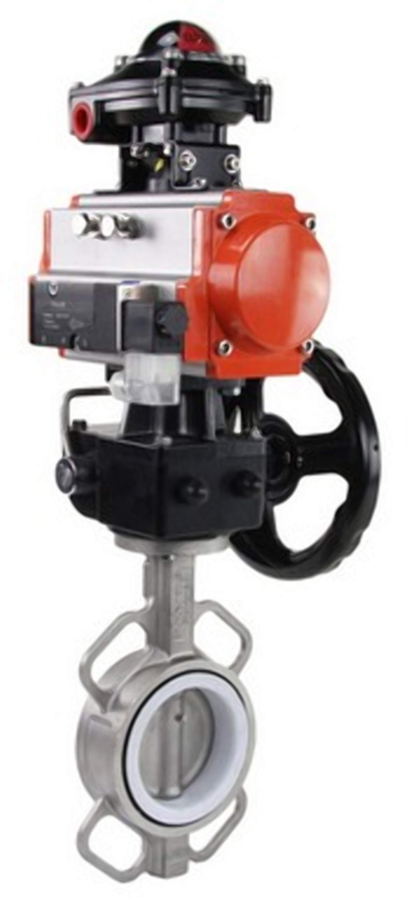 Изображение товара Затвор DN.ru Ду250 Ру16 с пневмоприводом из нержавеющей стали