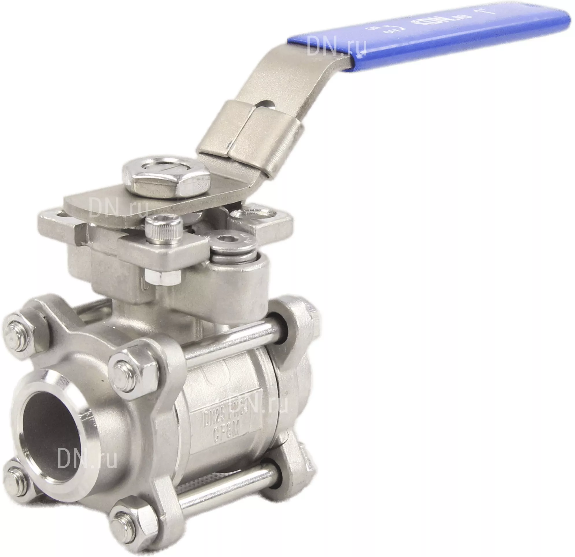 Изображение товара Кран шаровой DN.ru Ду80 3" нержавеющая сталь внутренняя резьба рычаг