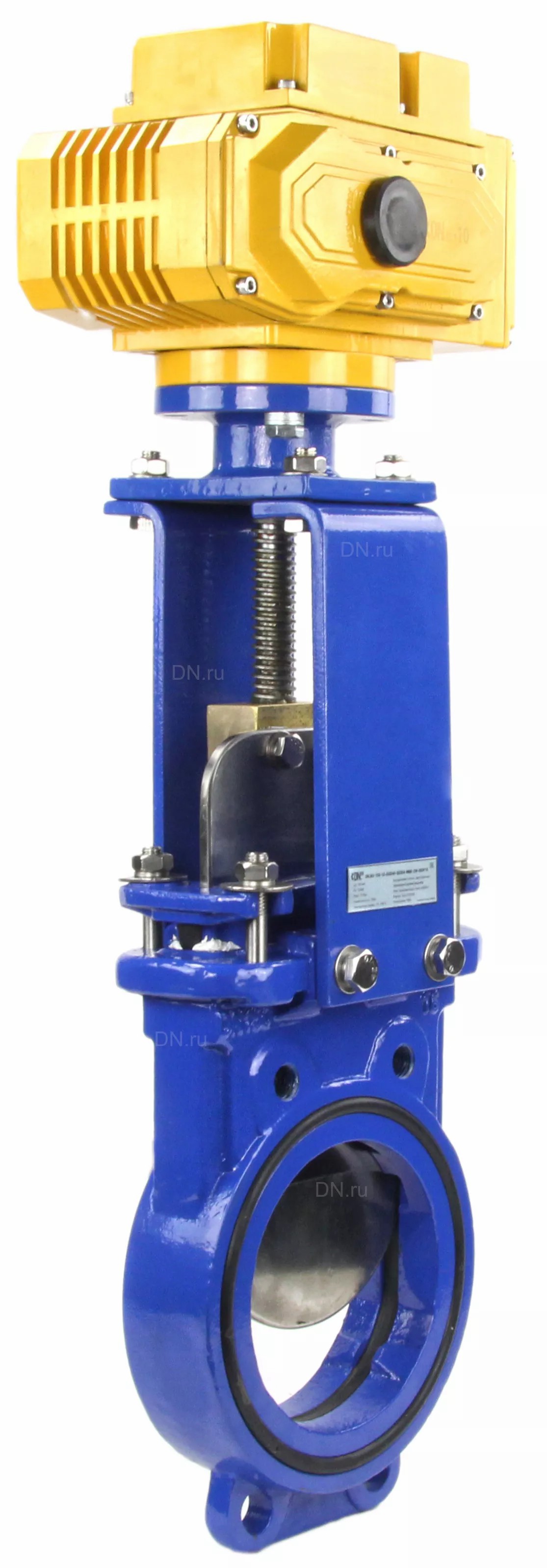 Изображение товара Задвижка шиберная DN.ru Ду200 Ру16 электропривод чугун NBR фланец