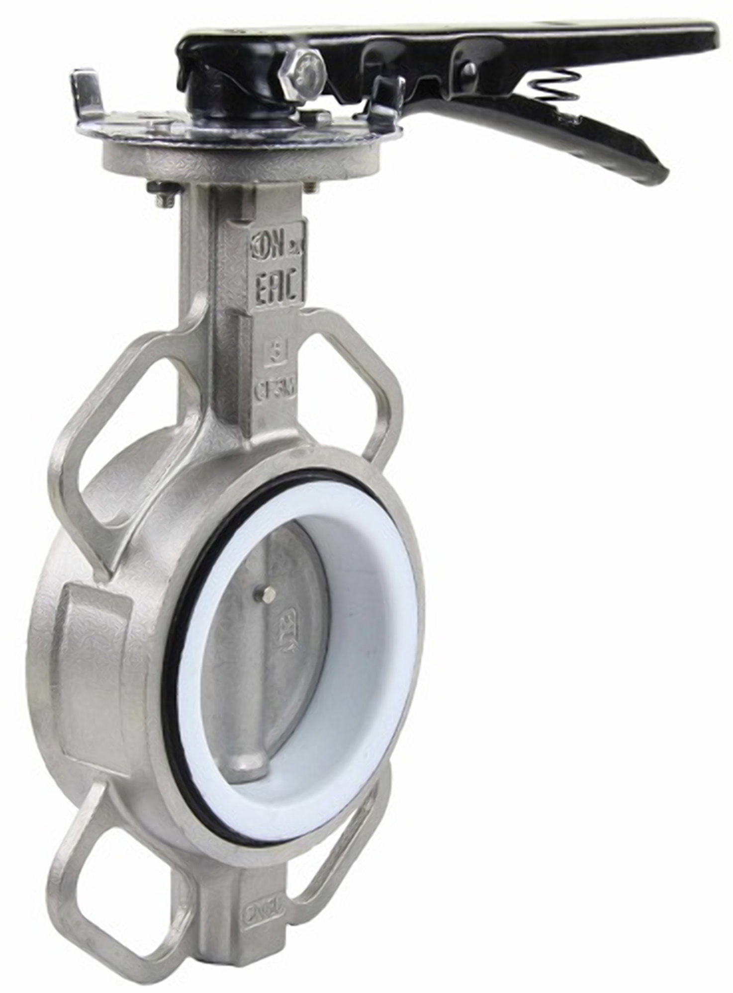 Изображение товара Затвор дисковый поворотный DN.ru 316L-316L-PTFE Ду200 Ру16 нержавеющая сталь