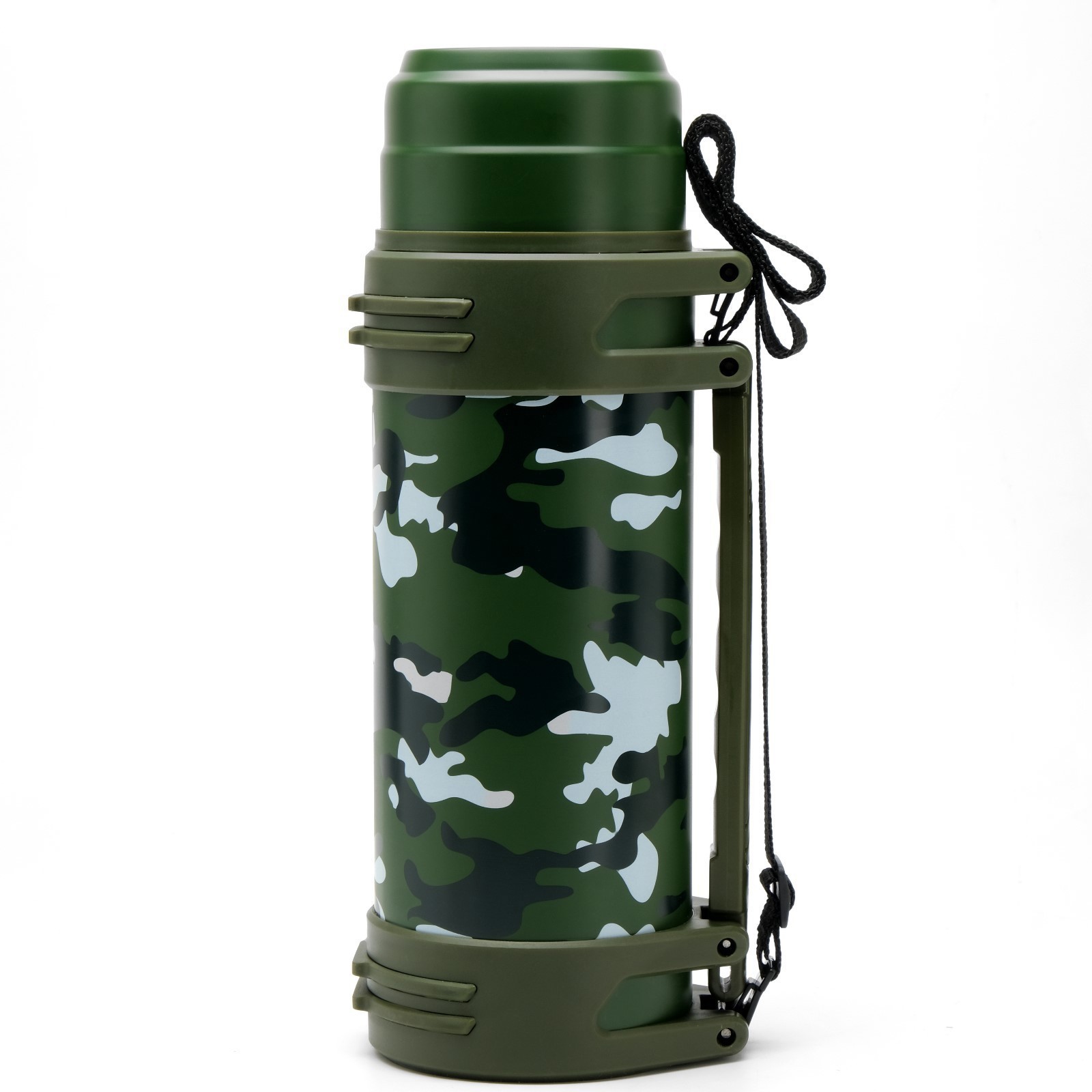 Изображение товара Термос металлический 2000 мл SIMALAND Камуфляж зеленый для горячих напитков
