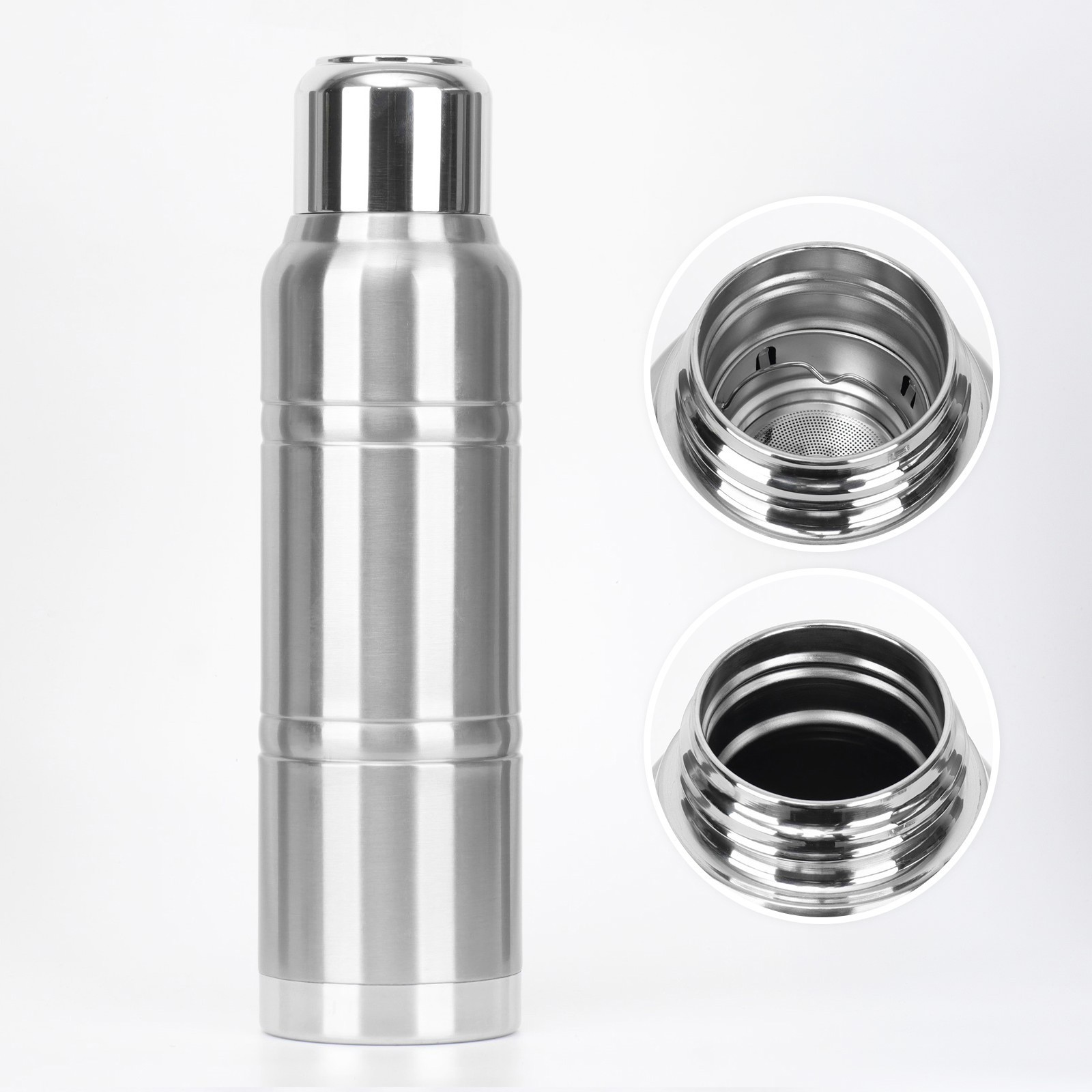 Изображение товара Термос 1500 мл TAKE IT EASY металлическая колба серый для горячих напитков