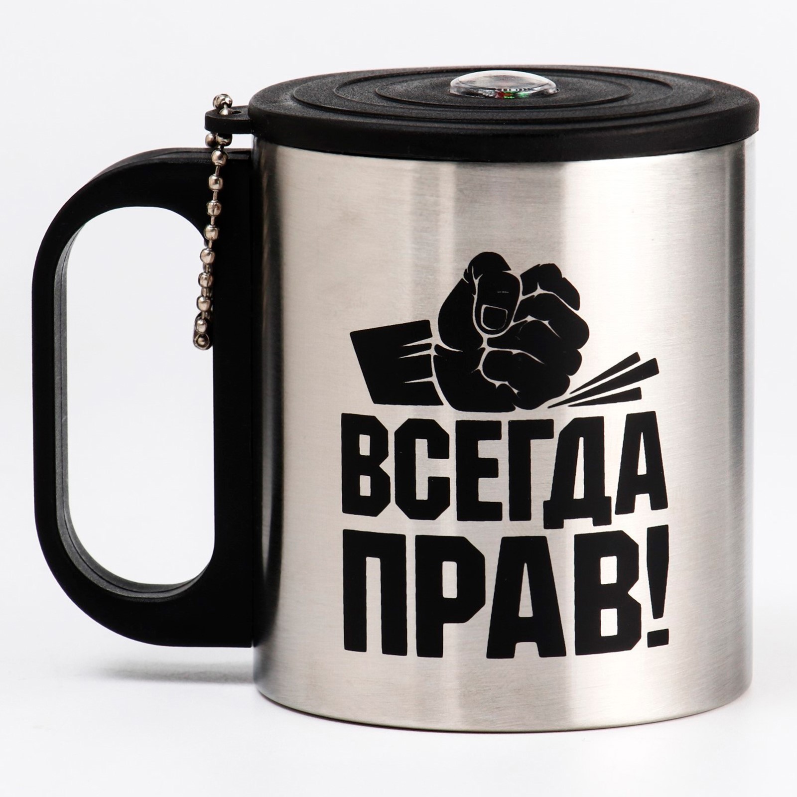 Изображение товара Термос 180 мл Мастер к Мастер К. Всегда Прав металлическая колба цвет серый