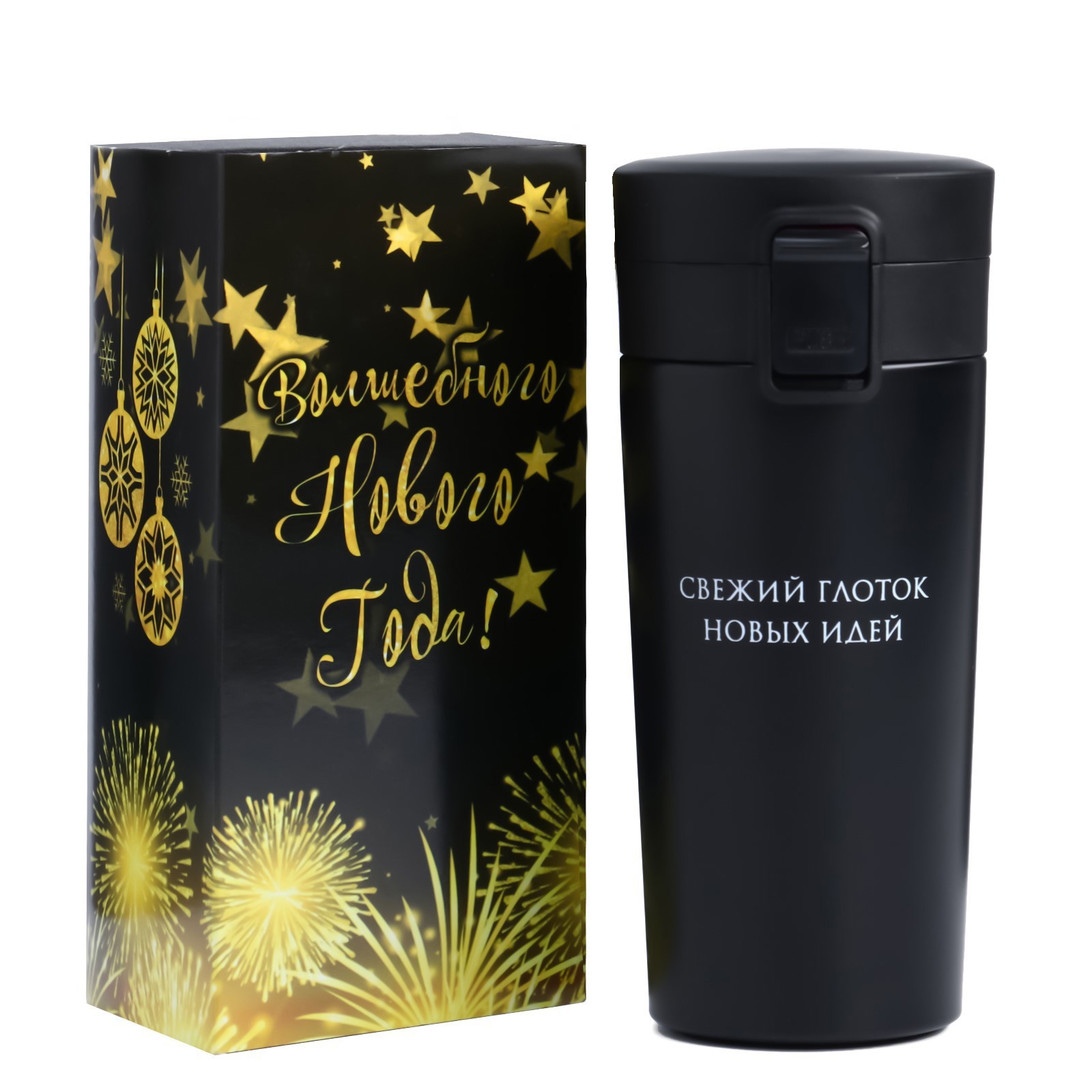 Изображение товара Термос 380 мл Мастер К Черный металлический сохраняет тепло до 8 часов