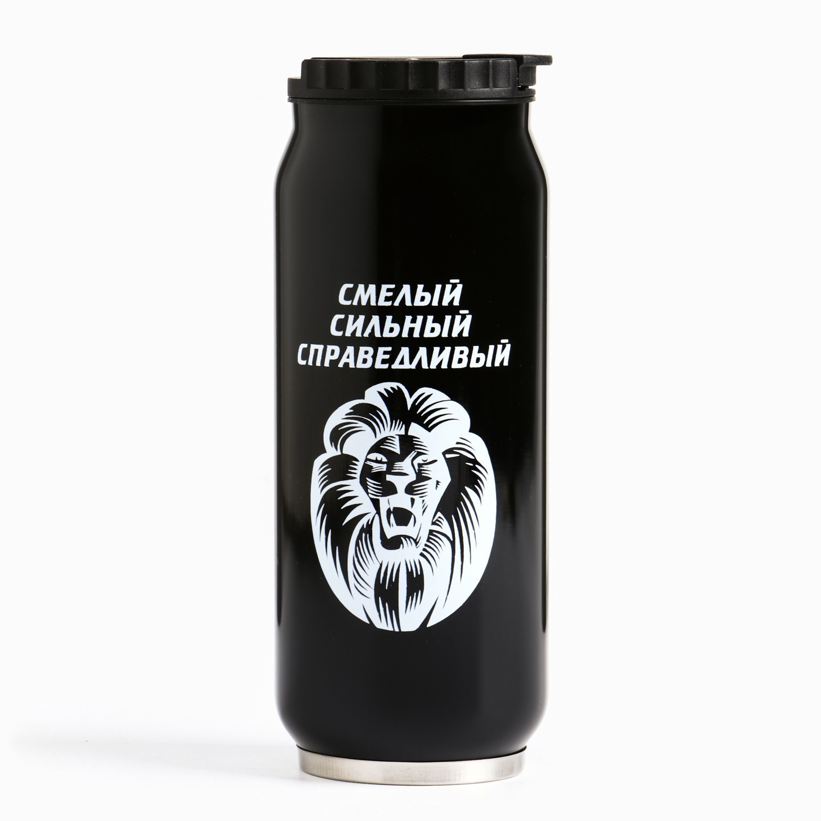 Изображение товара Термос 450 мл Мастер К металлический черный сохраняет тепло 8 часов