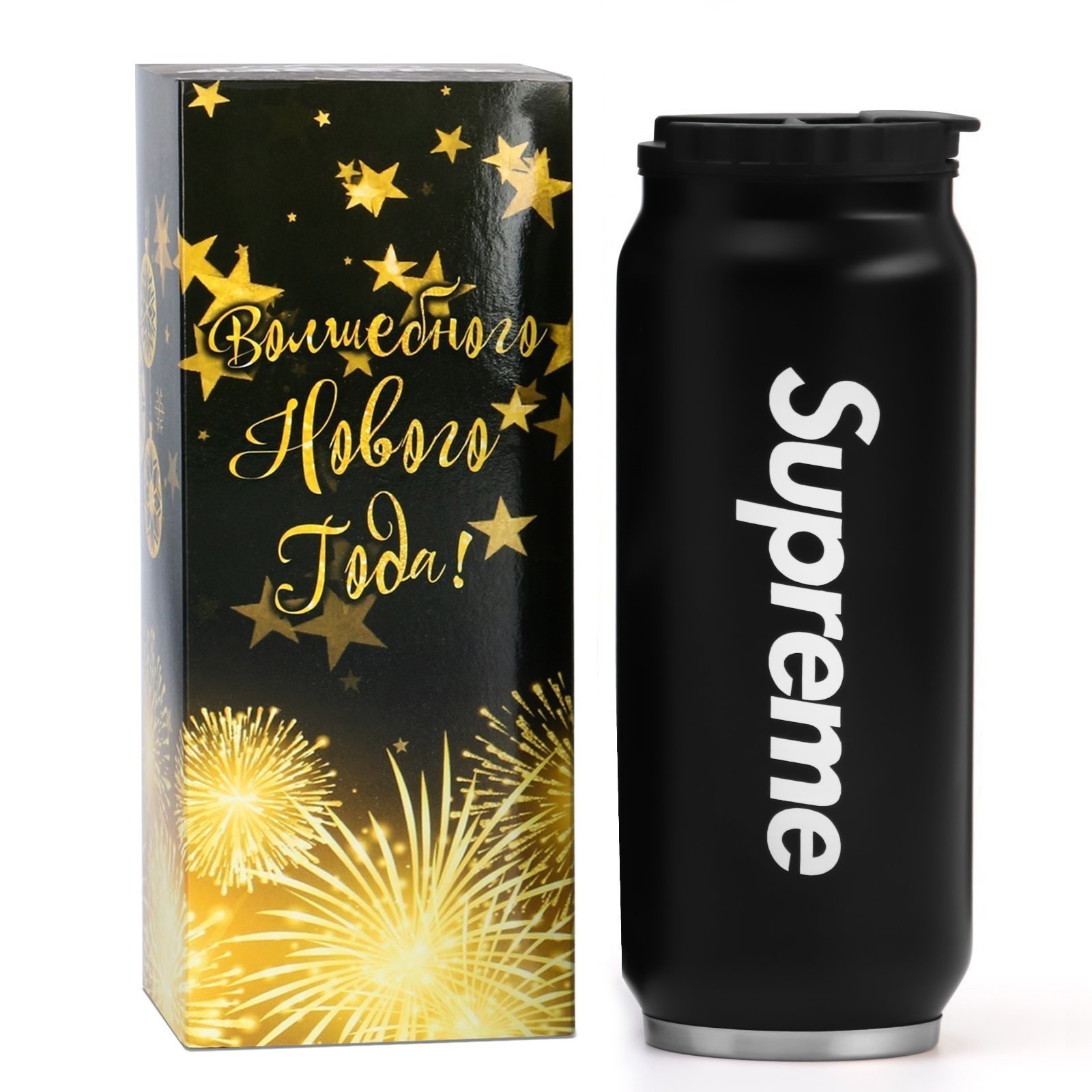 Изображение товара Термос 400 мл Мастер К металлическая колба черный для горячих напитков