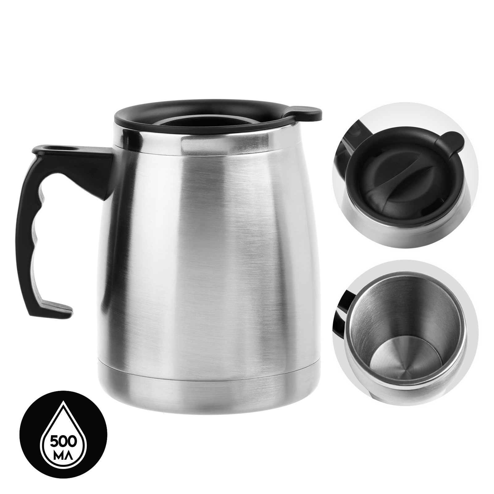 Изображение товара Термос 500 мл Мастер К металлическая колба серый компактный и прочный