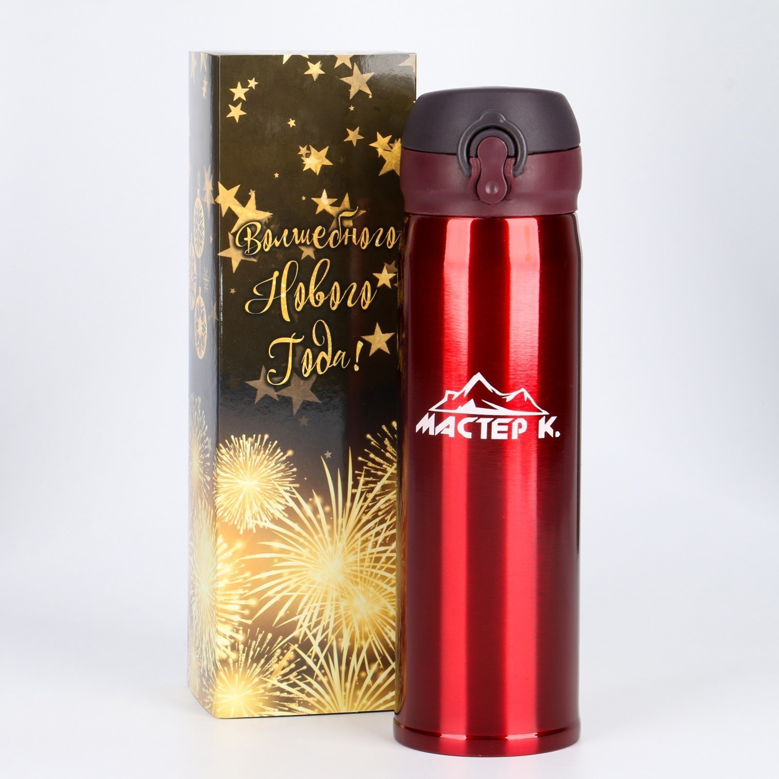 Изображение товара Термос 500 мл Мастер К металлическая колба цвет красный для горячих напитков