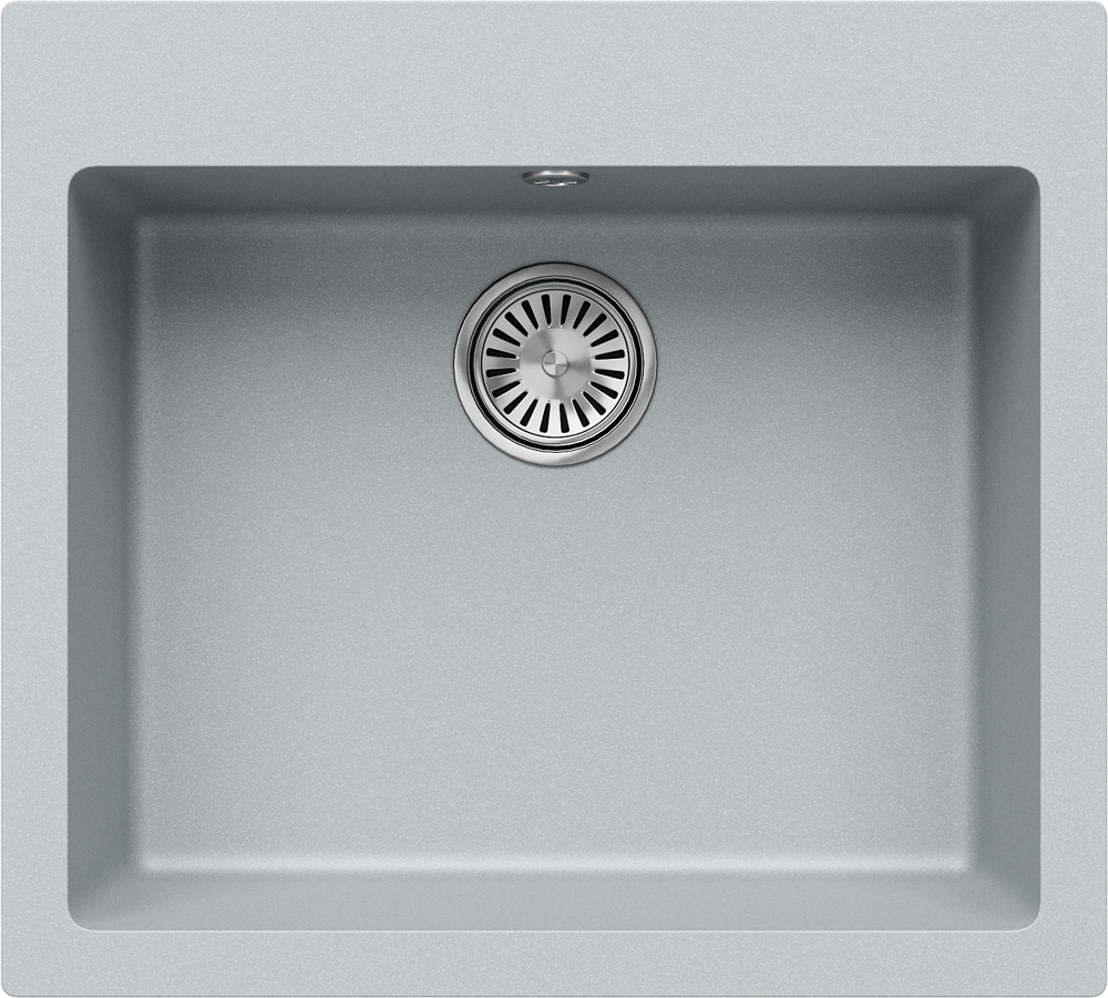 Изображение товара Врезная мойка Tolero R-111 55.5x50x20 см кварц цвет серый серебристый