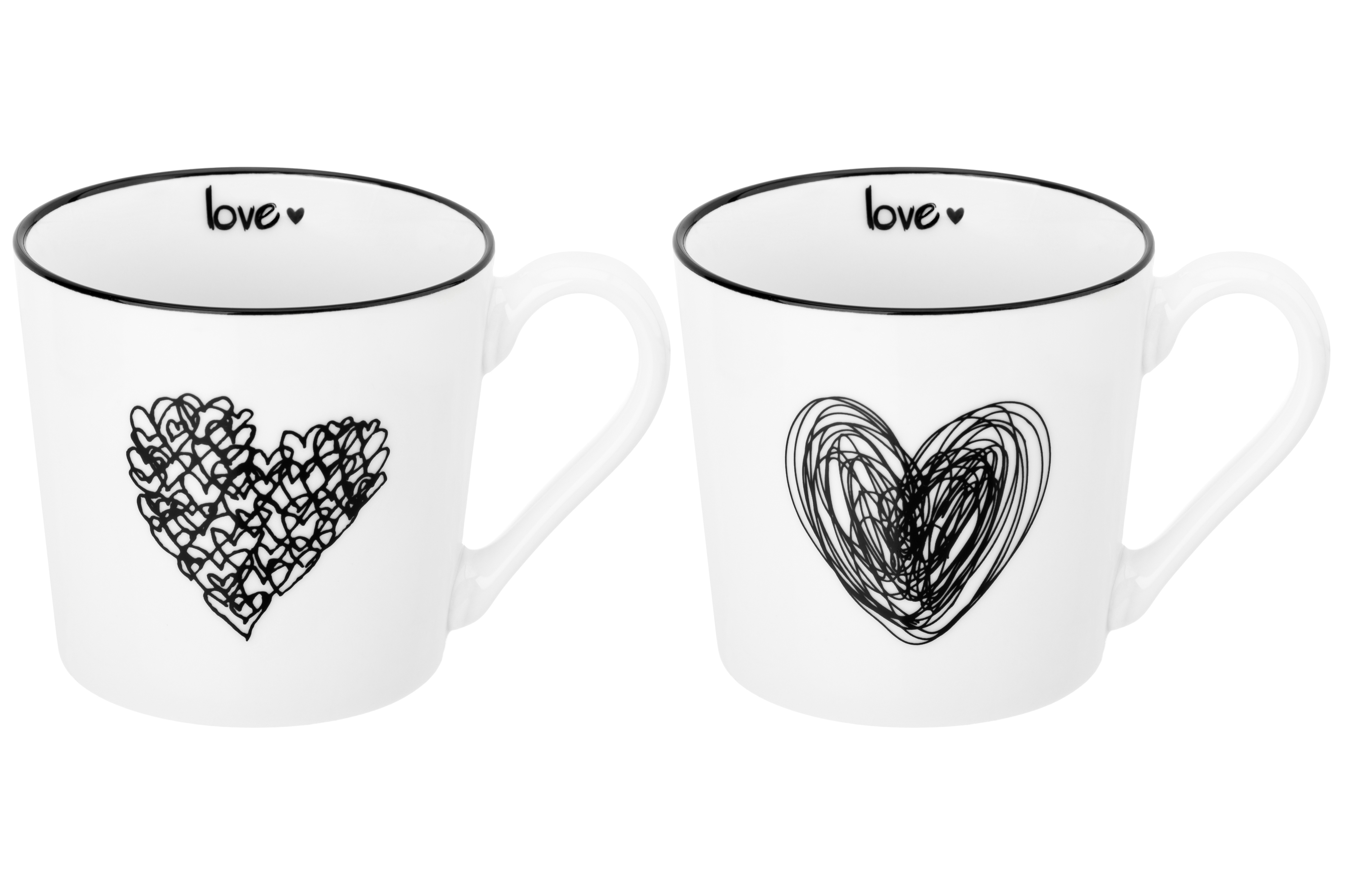 Изображение товара Набор кружек из фарфора ELAN GALLERY LOVE 2 шт 390 мл для кофе чая подарочный комплект