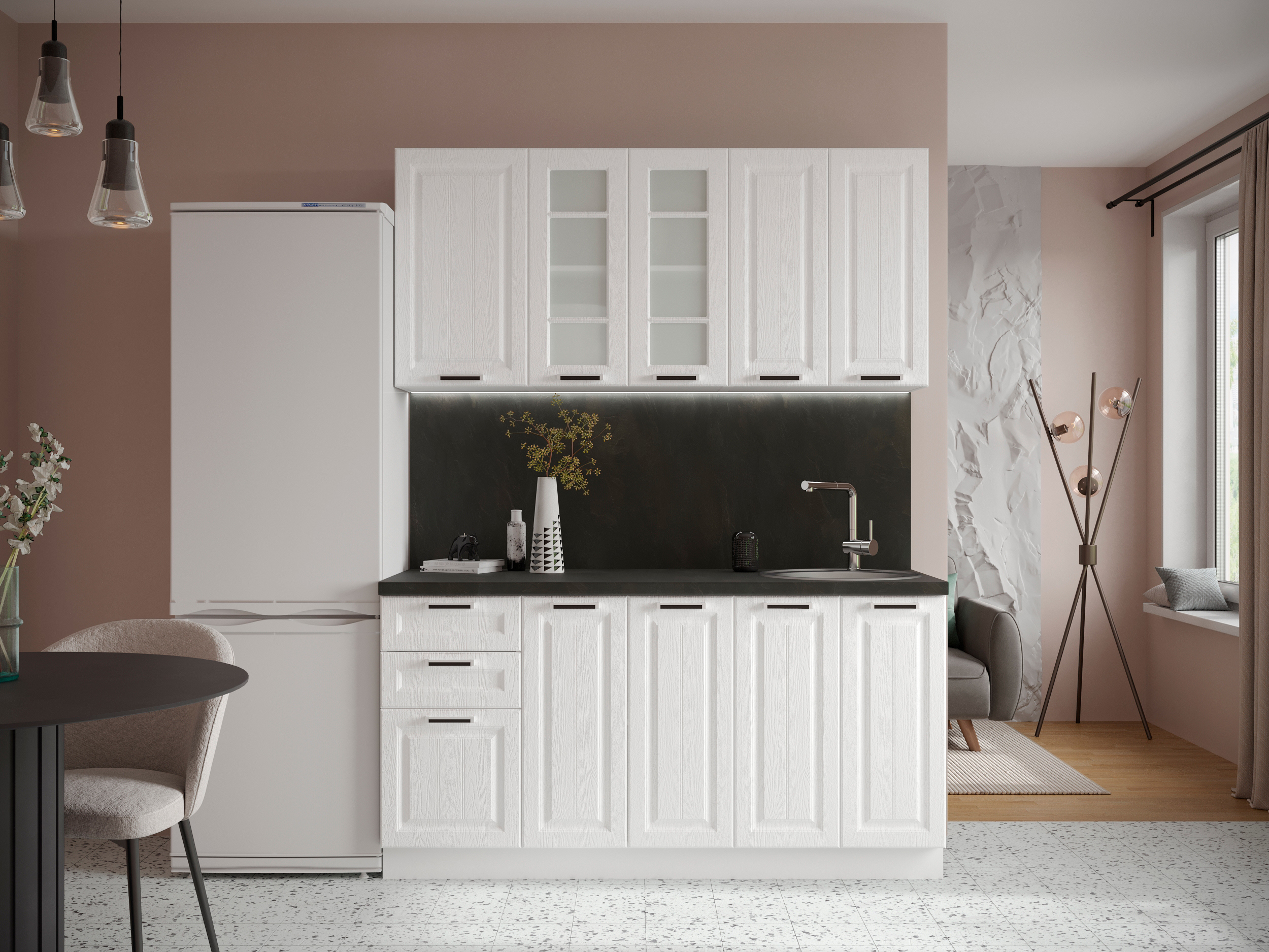 Изображение товара Прага 020: кухонный гарнитур 160 см, белый