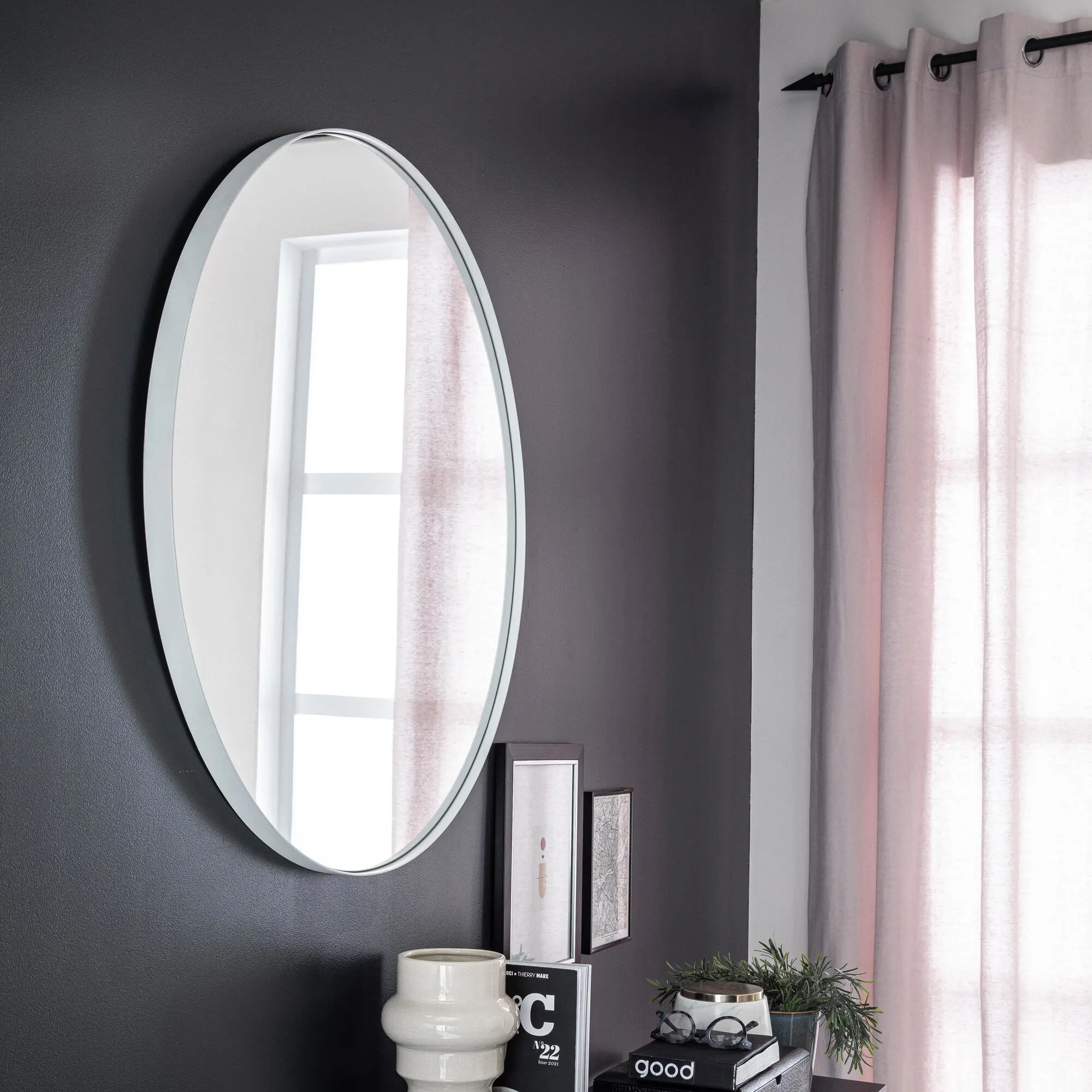 Зеркало декоративное настенное Inspire Focale круглое D81 см цвет белый