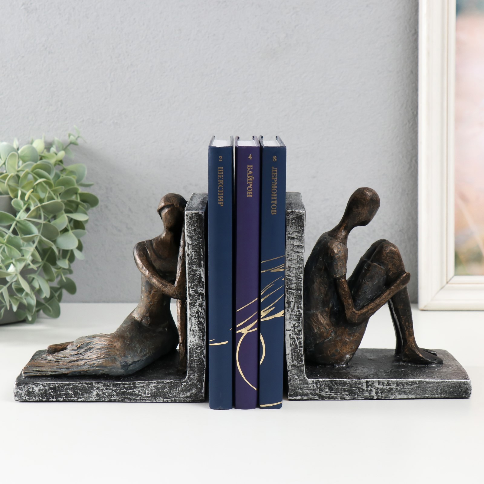 Изображение товара Ограничители для книг "Строки между нами" набор 2 шт, под металл 14x10.3x14.3 см