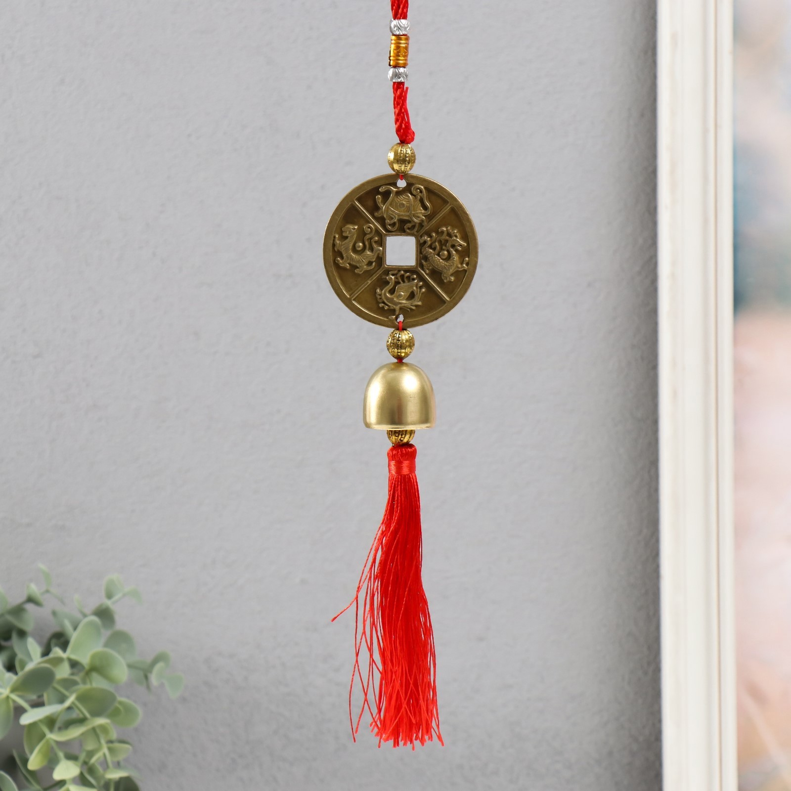 Изображение товара Подвеска интерьерная SIMALAND Четыре бога 1 колокол d-2,5 см 37x5 см
