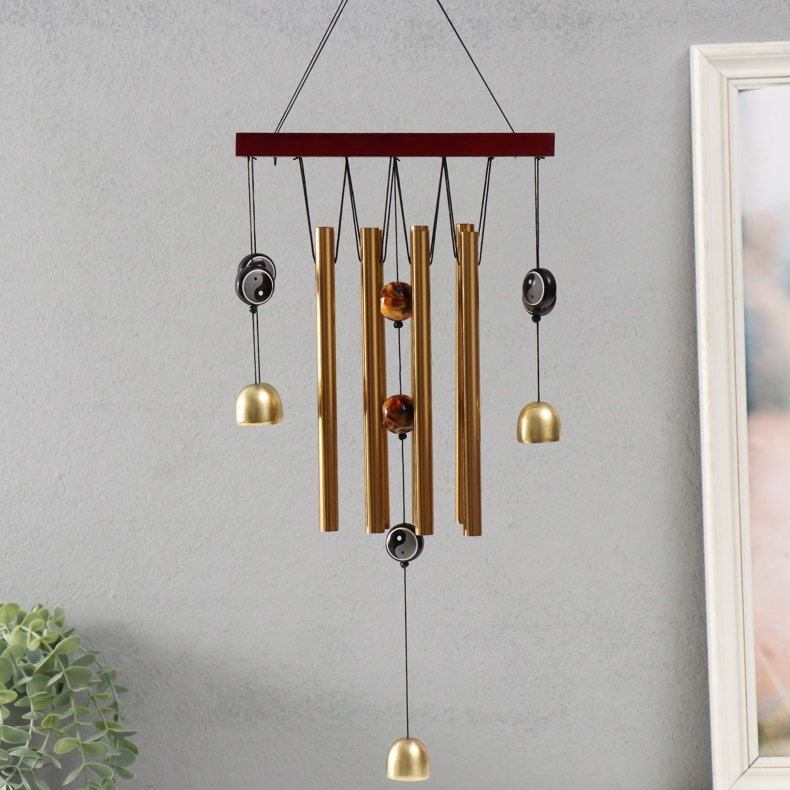 Изображение товара Музыка ветра Инь-Ян 8 трубок 5 колокольчиков 56x19.5x5 см