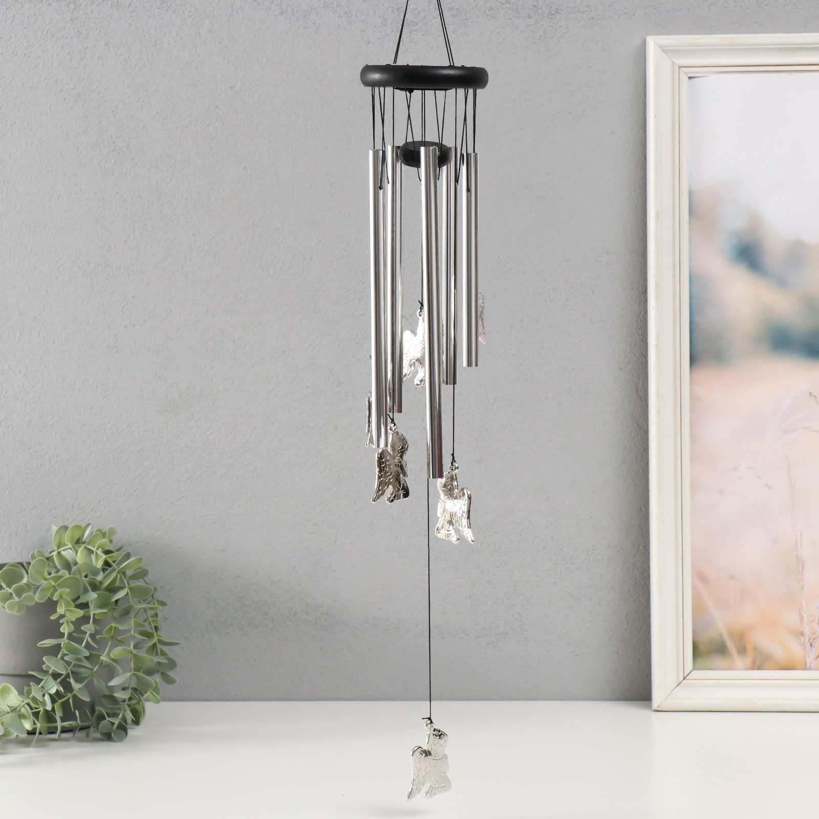 Изображение товара Музыка ветра Ангелочки 5 трубок 60x9x9 см — защитный талисман интерьера