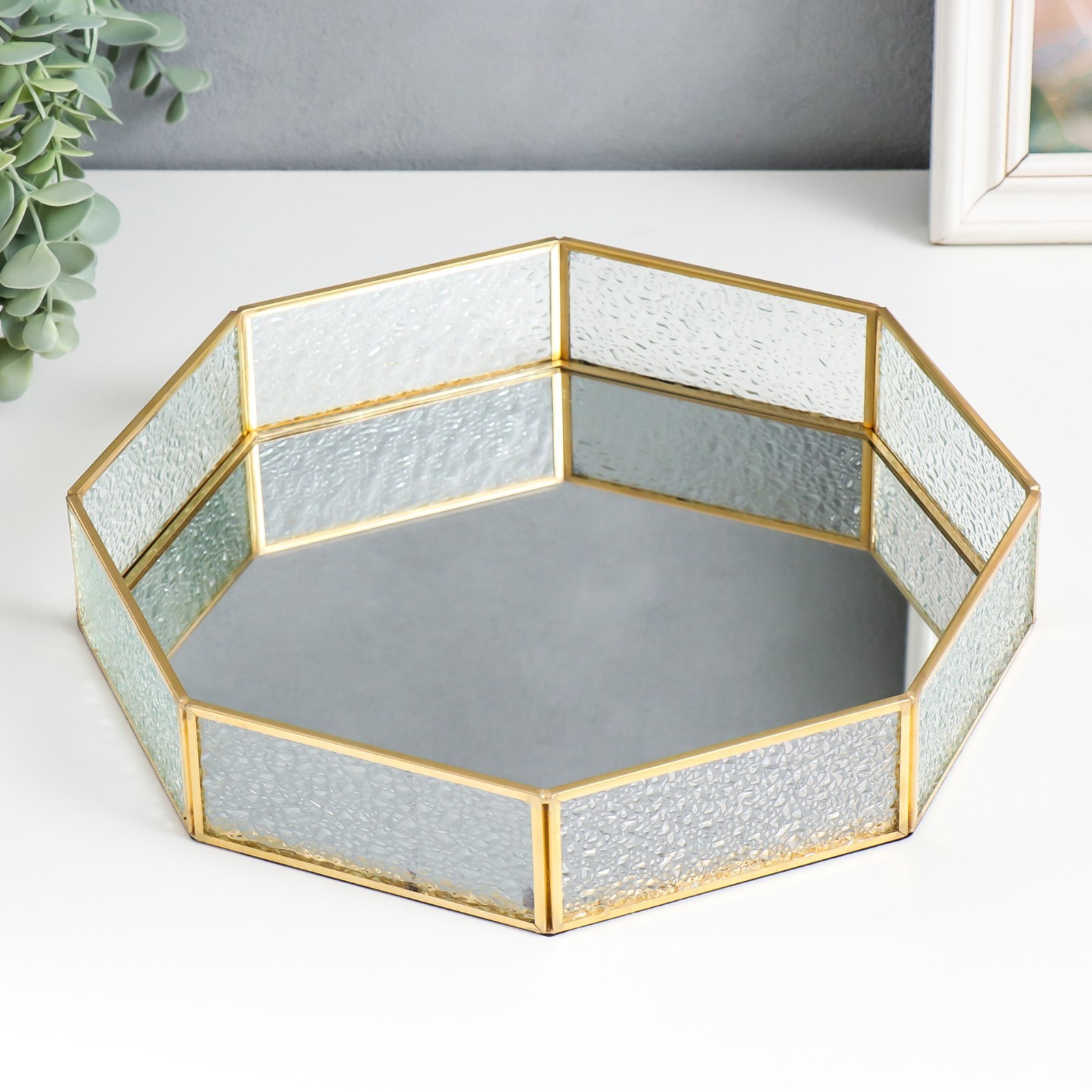 Изображение товара Подставка интерьерная "Многогранник. Капли" 28x28x5.5 см