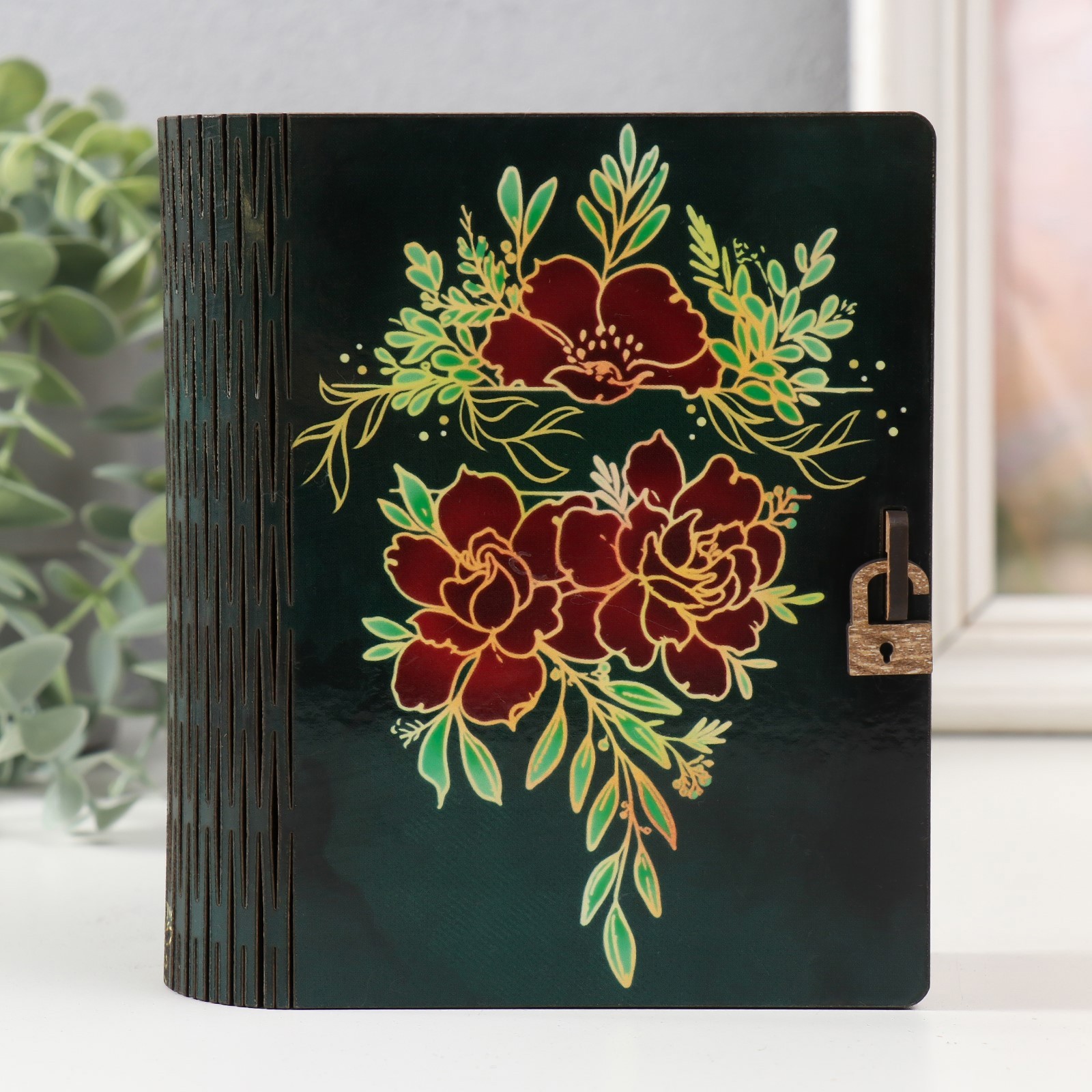 Изображение товара Шкатулка-книга "Цветочная композиция" 14x12x5 см