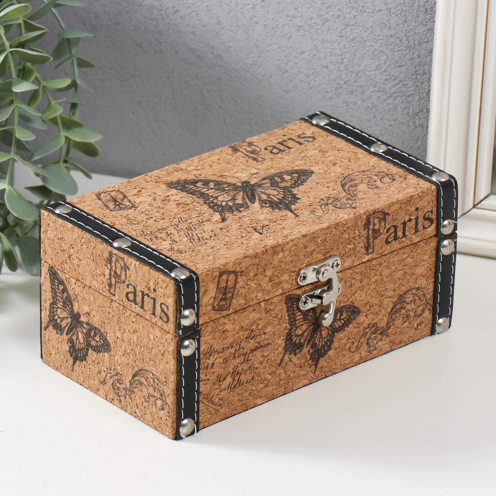 Изображение товара Шкатулка «Париж и бабочки» 18x10x8 см — стиль и порядок