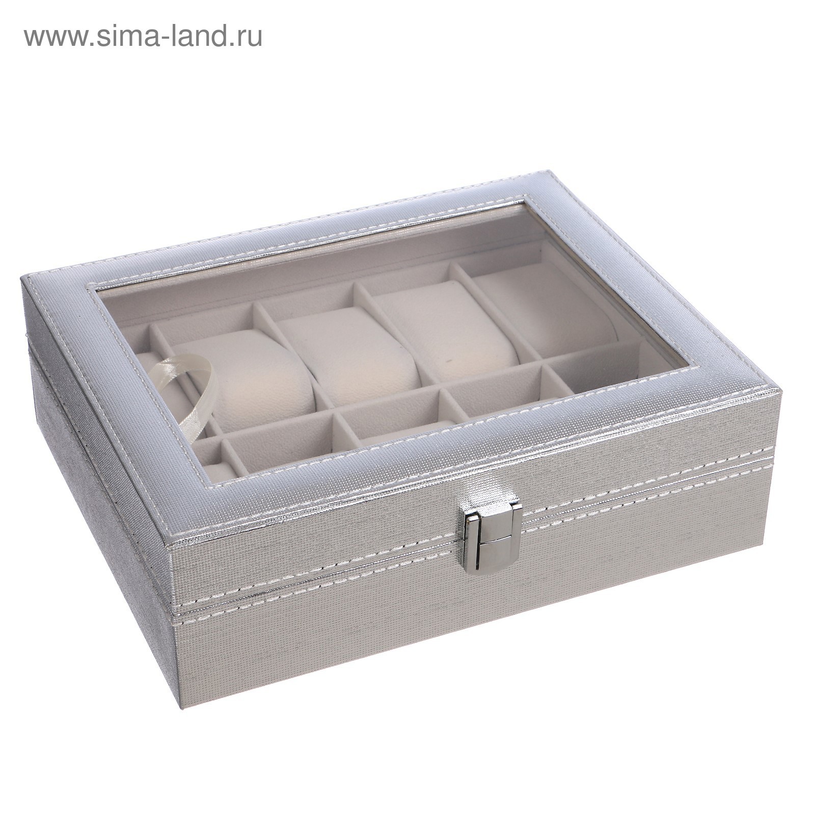 Изображение товара Шкатулка под часы 10 отделений "Космос. Серебро" 8x25.5x20 см
